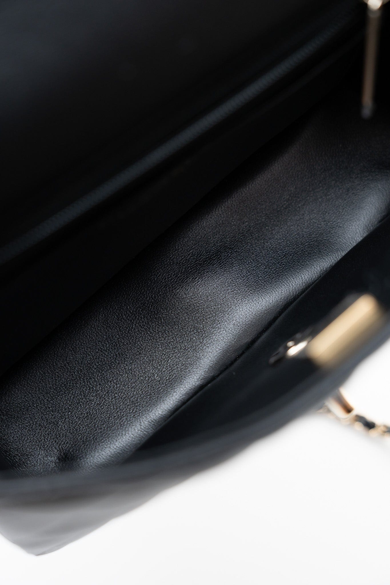 23A Black Lambskin Mini Top Handle Light Gold Hardware