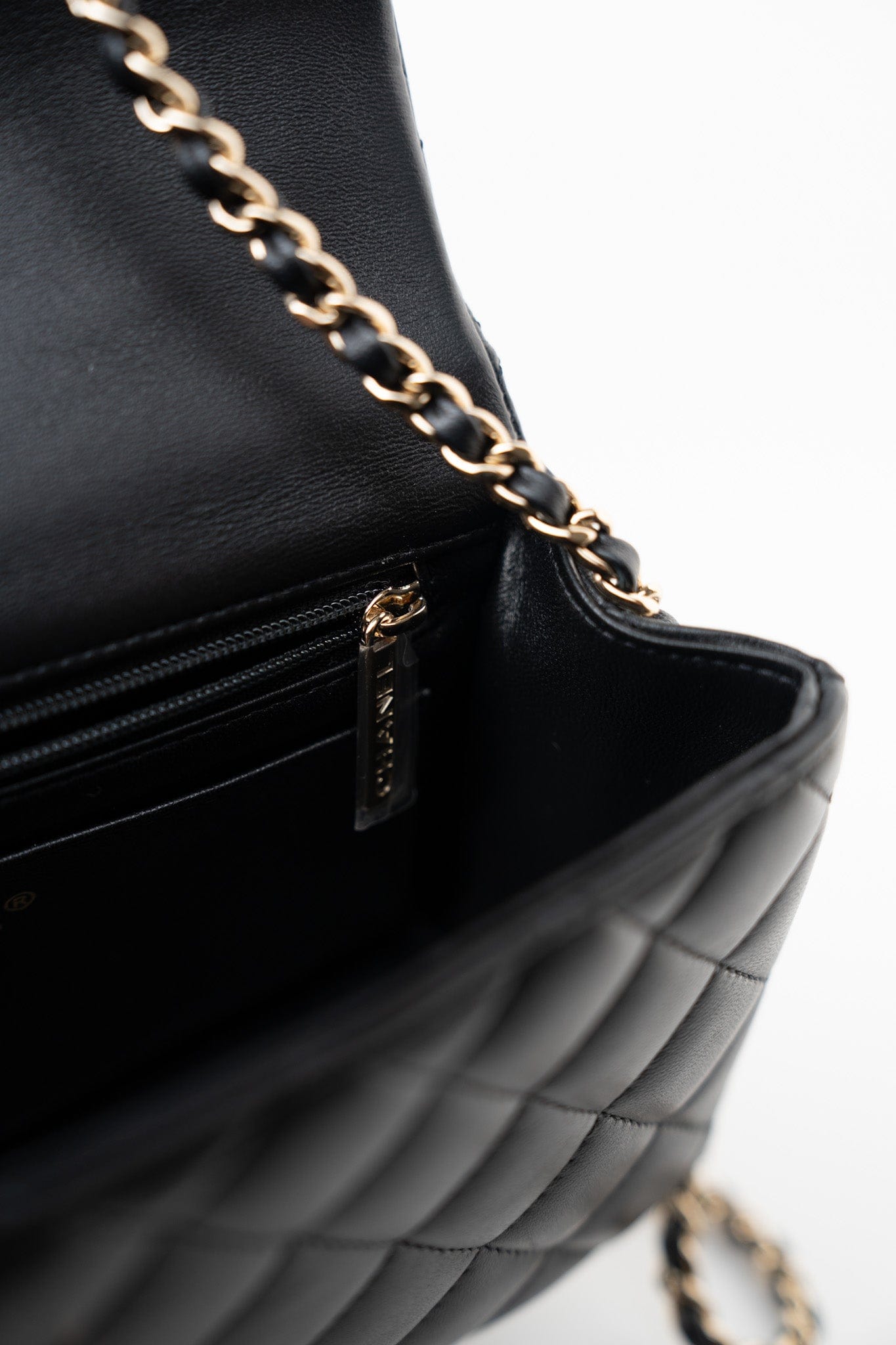 23A Black Lambskin Mini Top Handle Light Gold Hardware