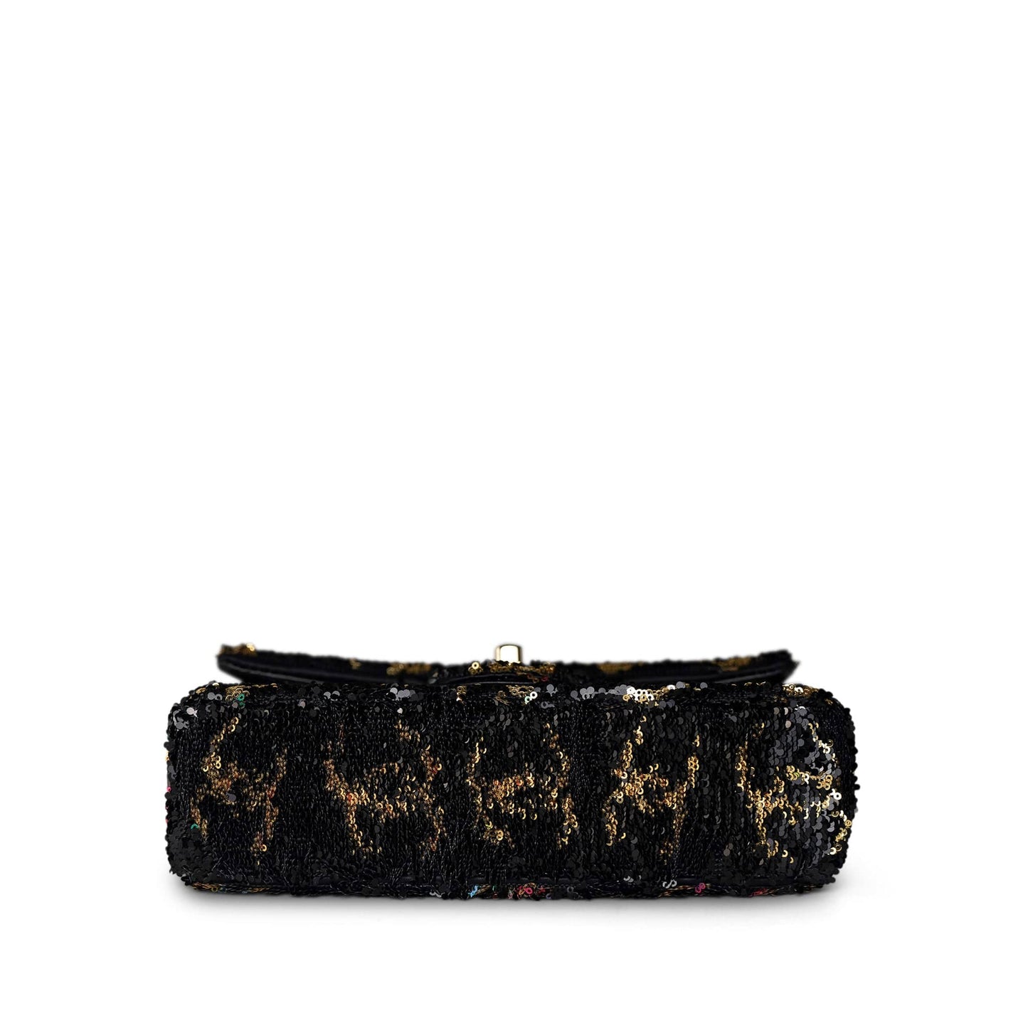 23B Black Multicolor Reversible Sequins Single Flap Bag