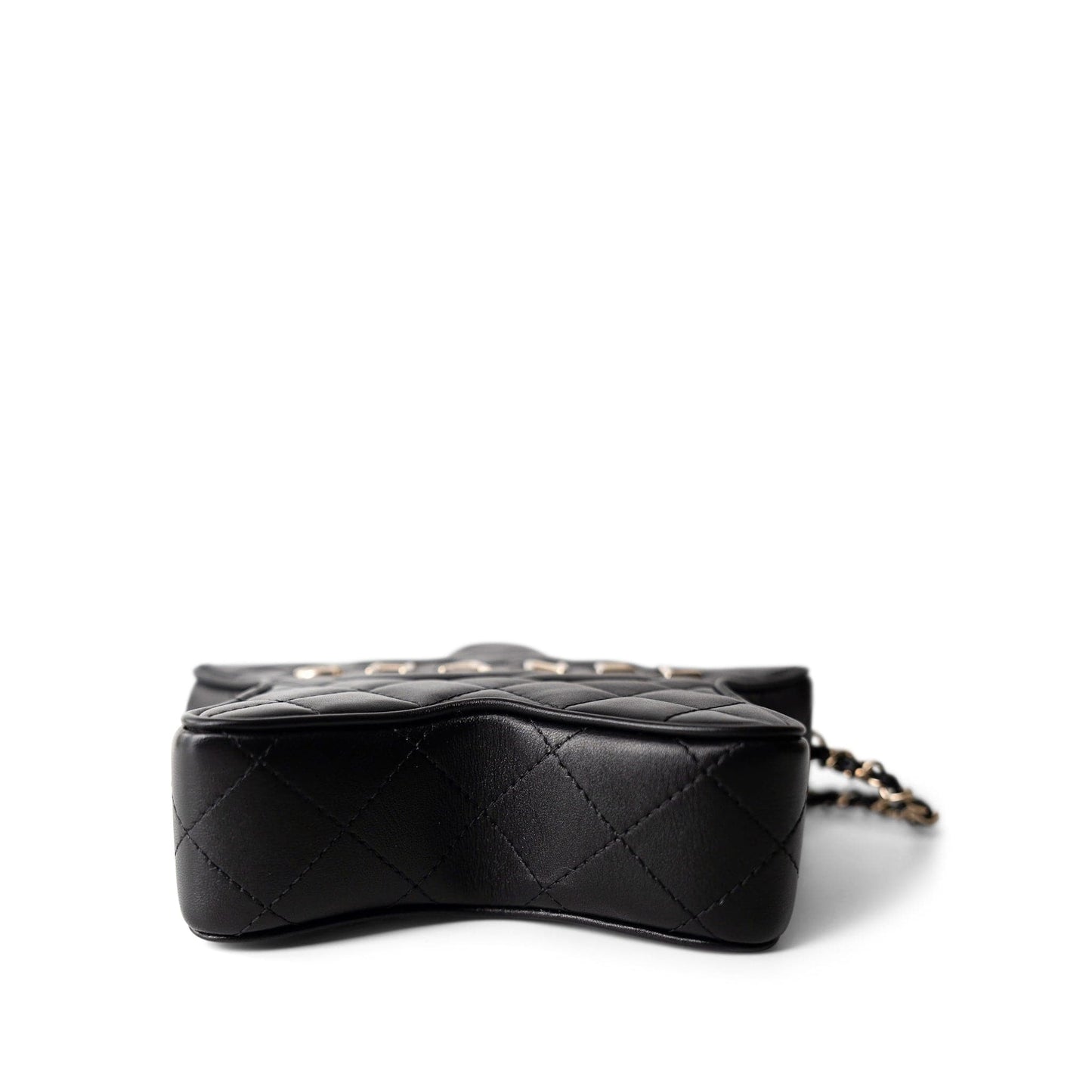 24C Black Lambskin Quilted Star Bag Light Gold Hardware