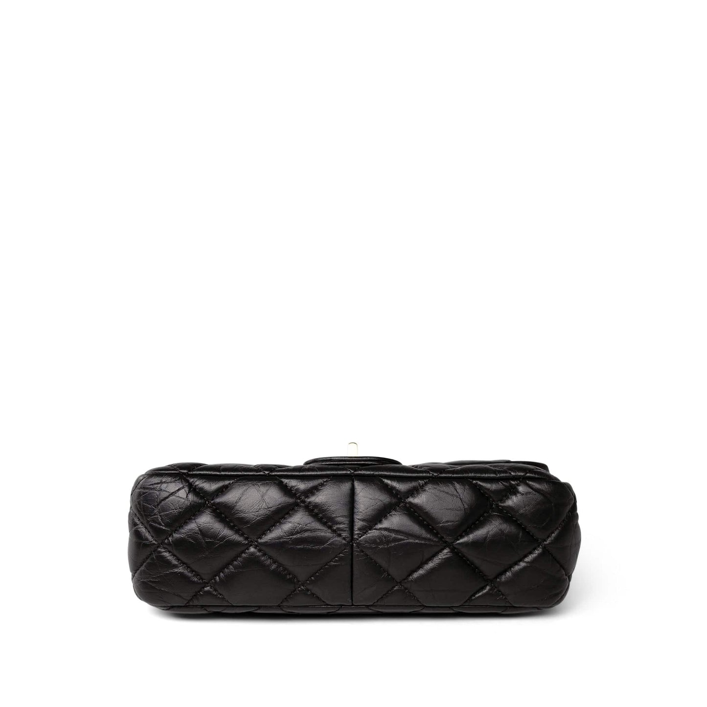 Black Aged Calfskin Quilted 2.55 Mini Reissue Hanger Flap Bag