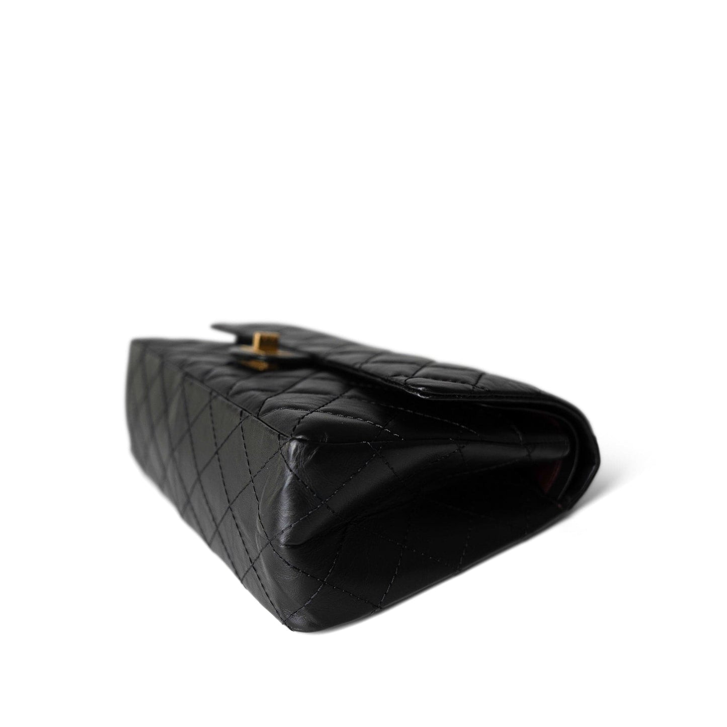 Black Aged Calfskin Quilted 2.55 Reissue 226 Medium Antique Gold Hardware