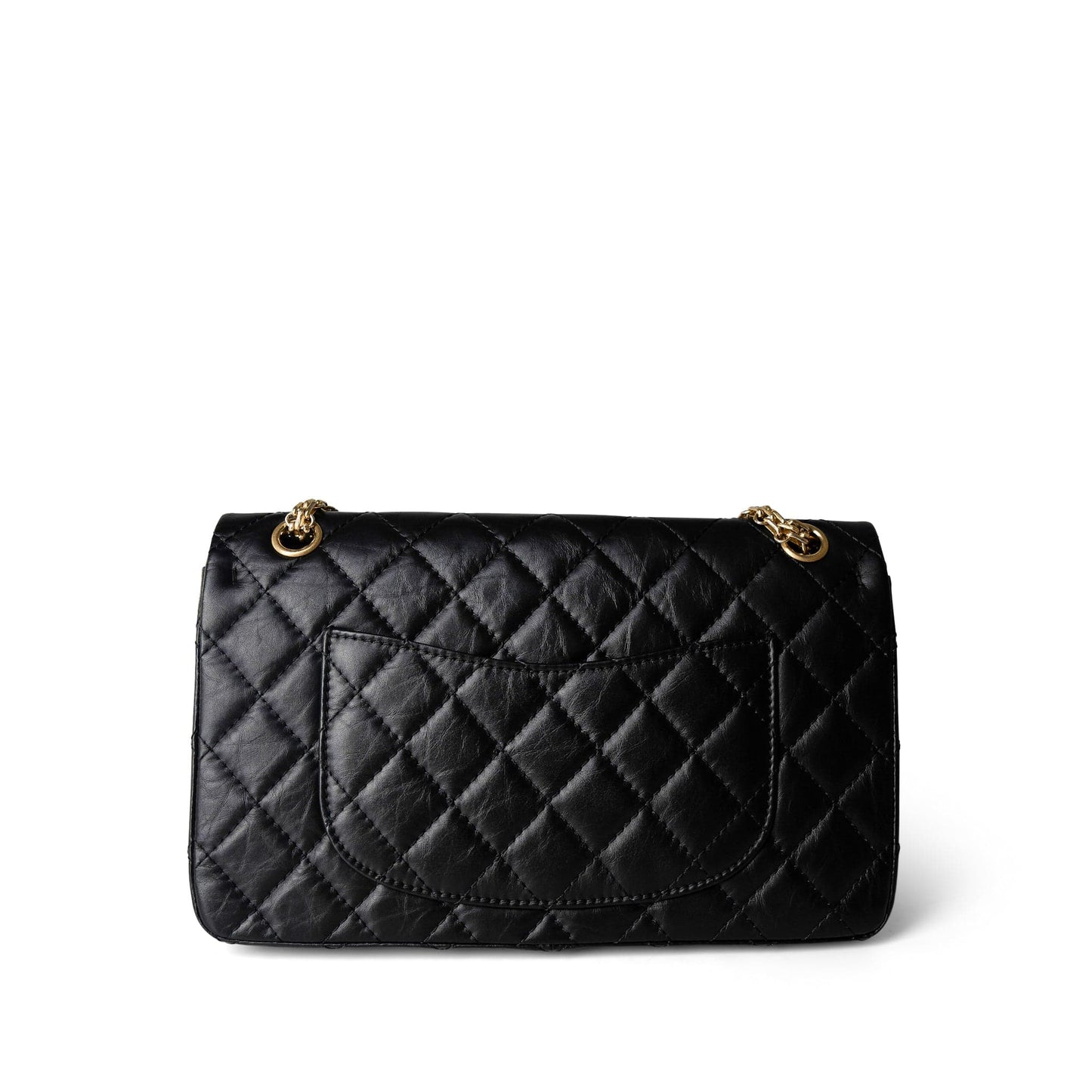 Black Aged Calfskin Quilted 2.55 Reissue 226 Medium Antique Gold Hardware