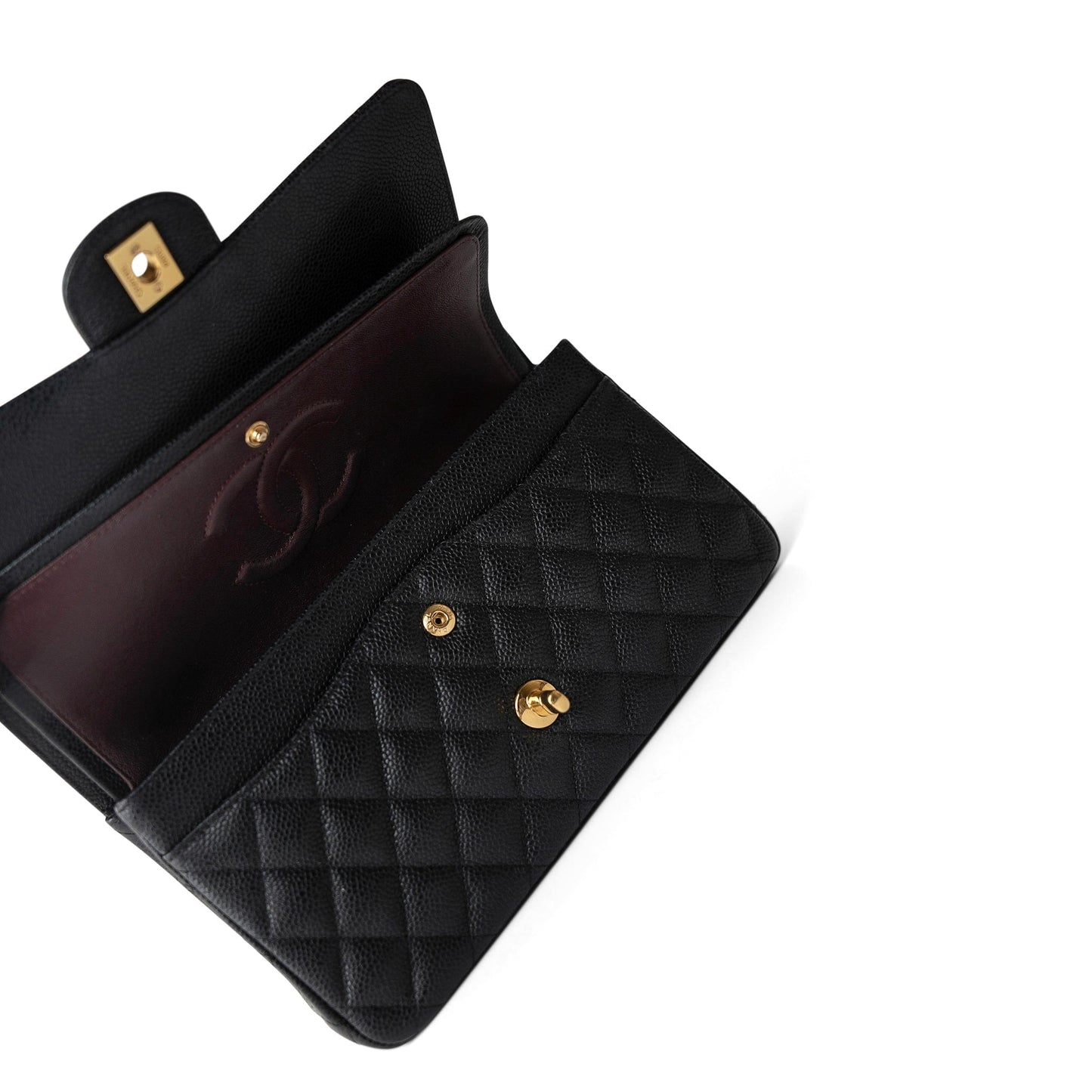Black Caviar Quilted Classic Flap Medium Gold Hardware