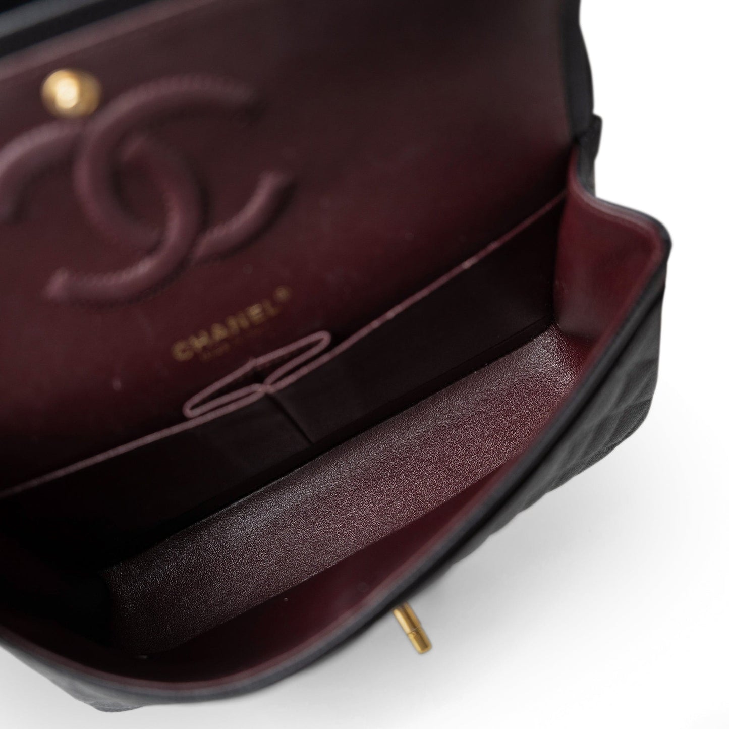 Black Caviar Quilted Classic Flap Medium Gold Hardware