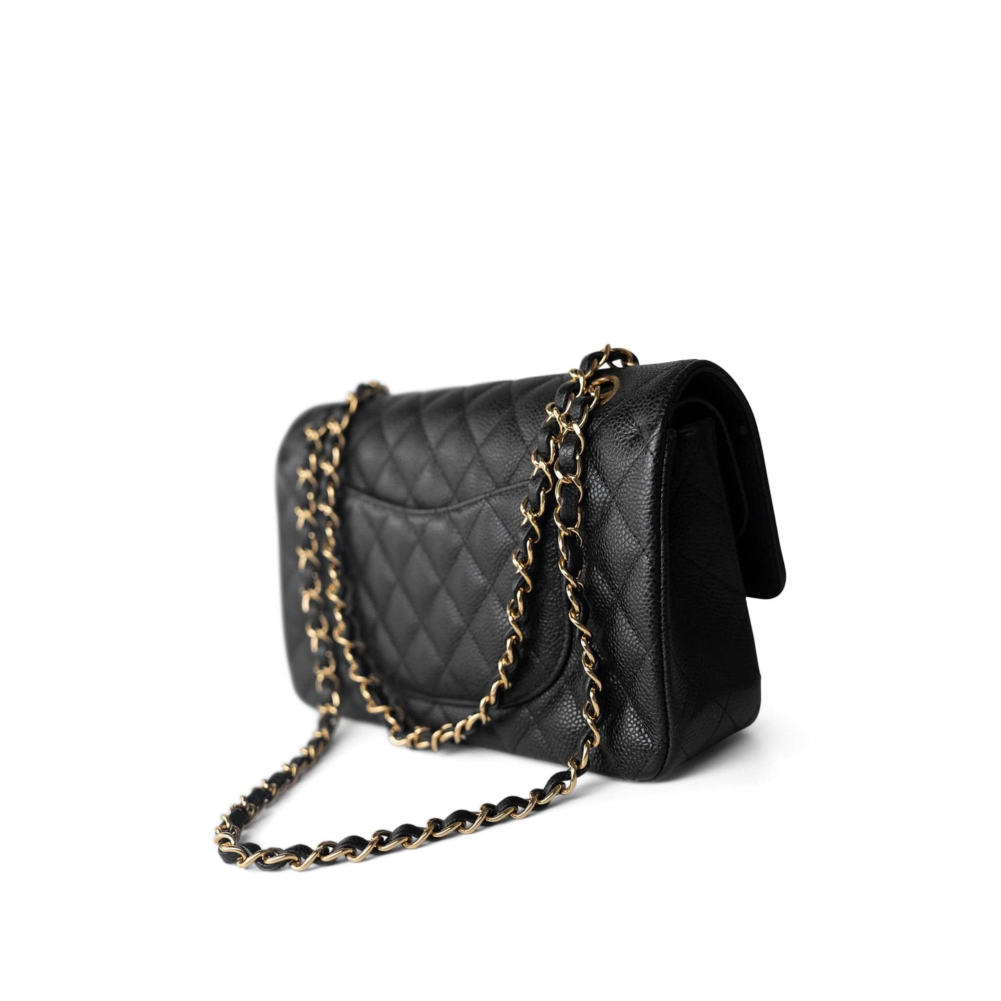 Black Caviar Quilted Classic Flap Medium Gold Hardware