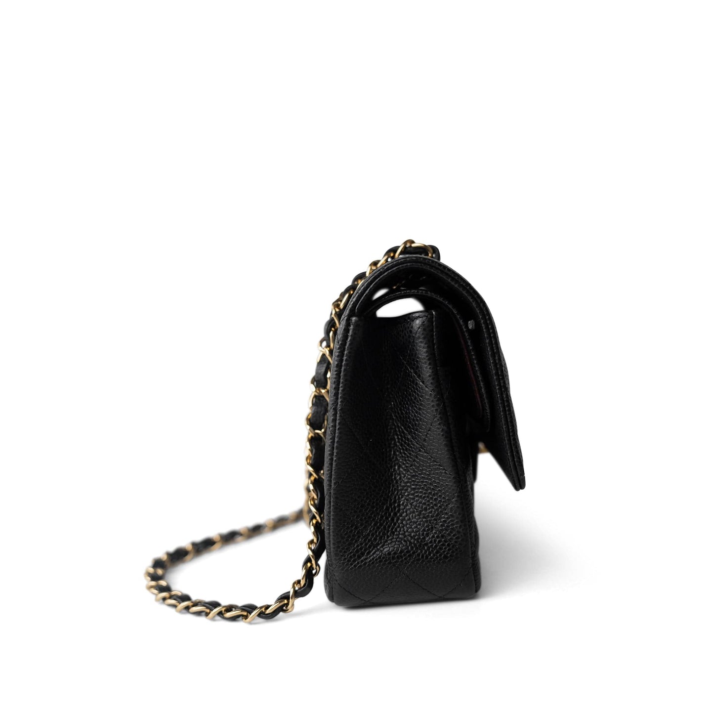 Black Caviar Quilted Classic Flap Medium Gold Hardware