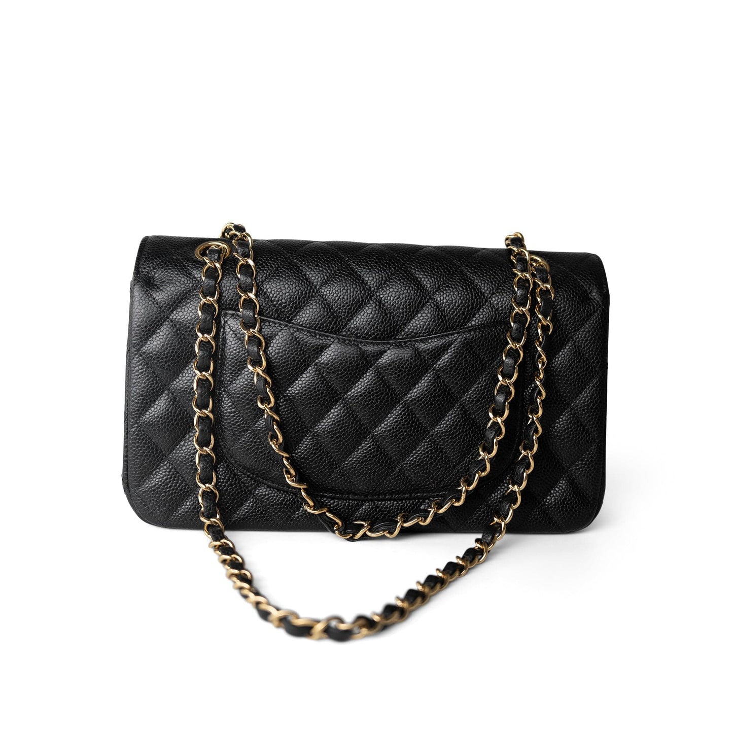 Black Caviar Quilted Classic Flap Medium Gold Hardware