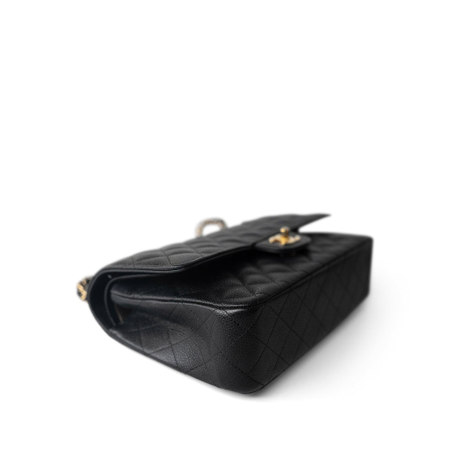Black Caviar Quilted Classic Flap Medium Gold Hardware