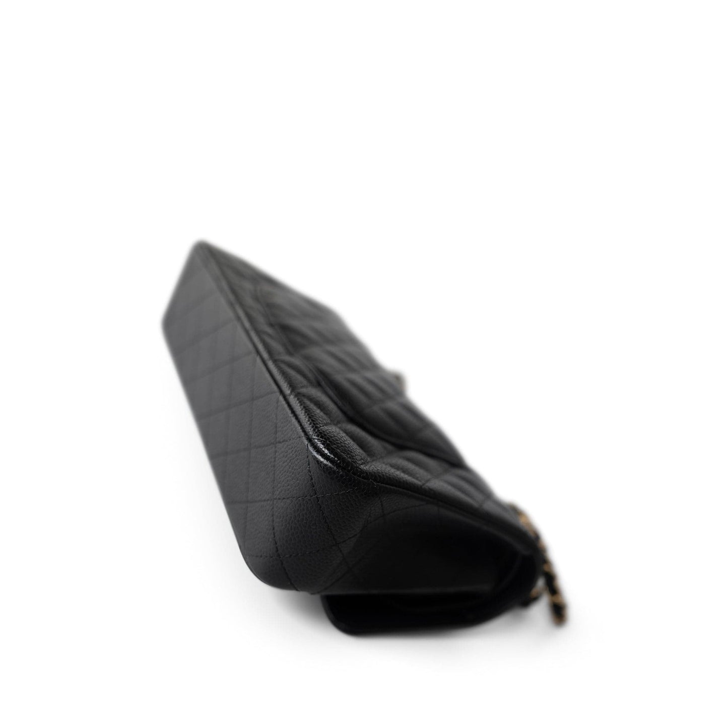 Black Caviar Quilted Classic Flap Medium Gold Hardware