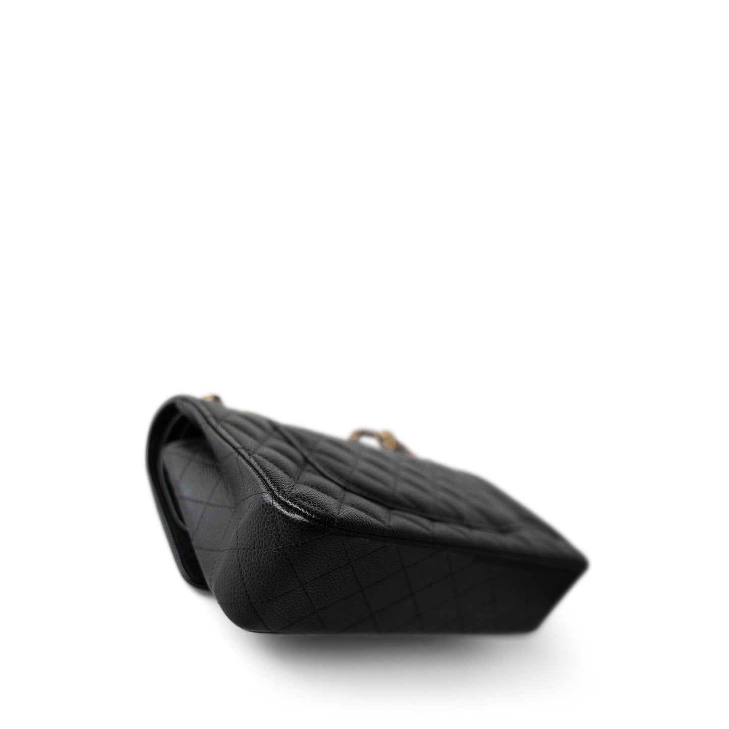 Black Caviar Quilted Classic Flap Medium Gold Hardware