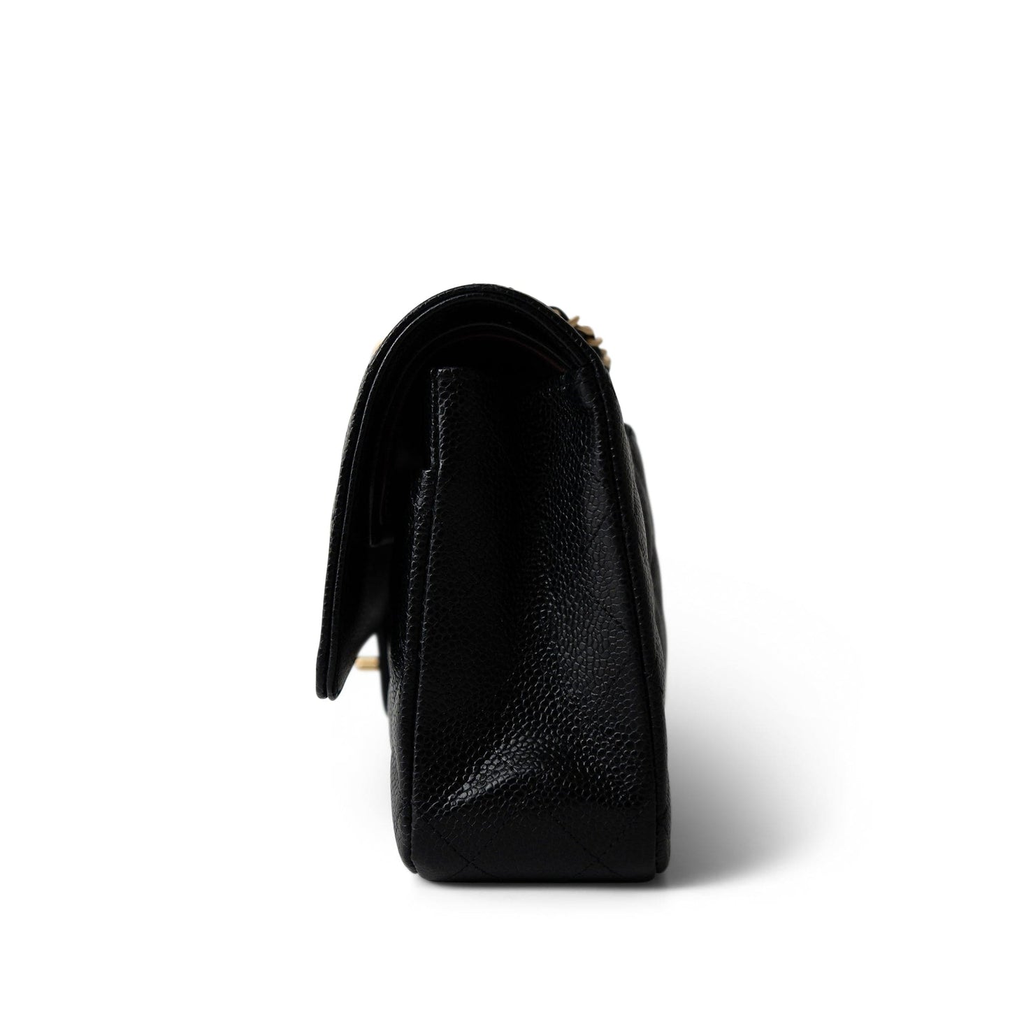 Black Caviar Quilted Classic Flap Medium Gold Hardware