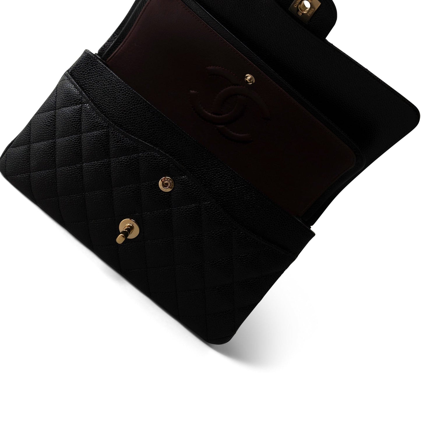 Black Caviar Quilted Classic Flap Medium Gold Hardware