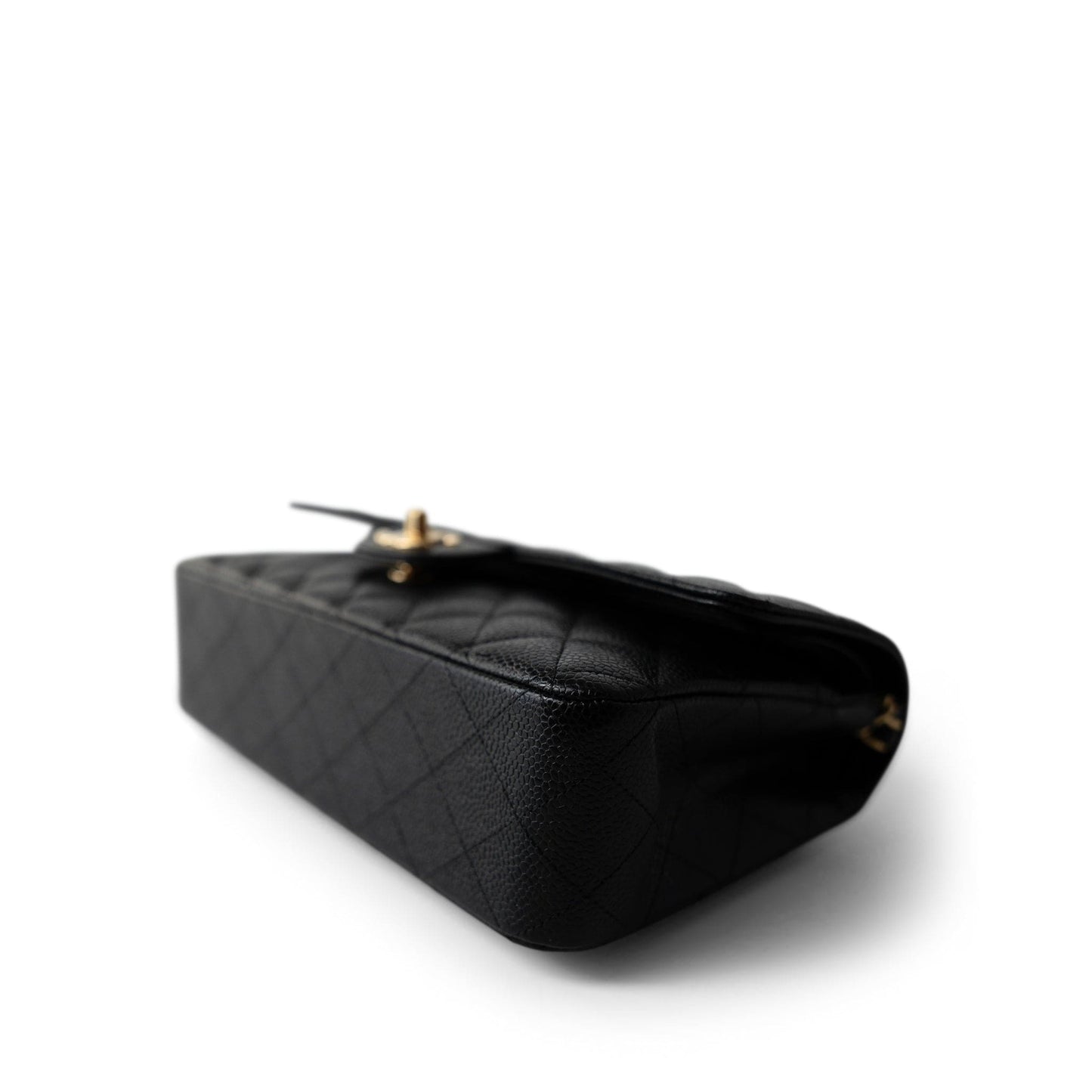 Black Caviar Quilted Classic Flap Medium Gold Hardware