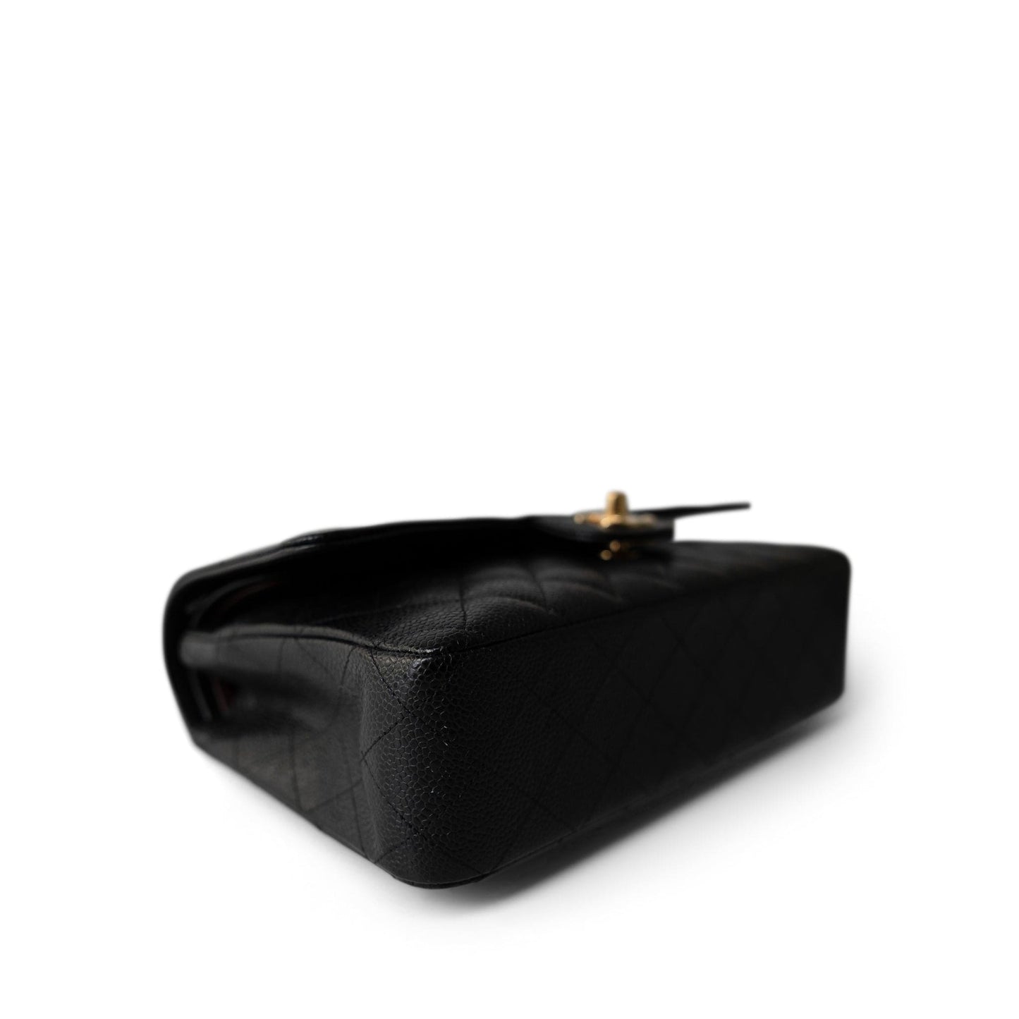 Black Caviar Quilted Classic Flap Medium Gold Hardware