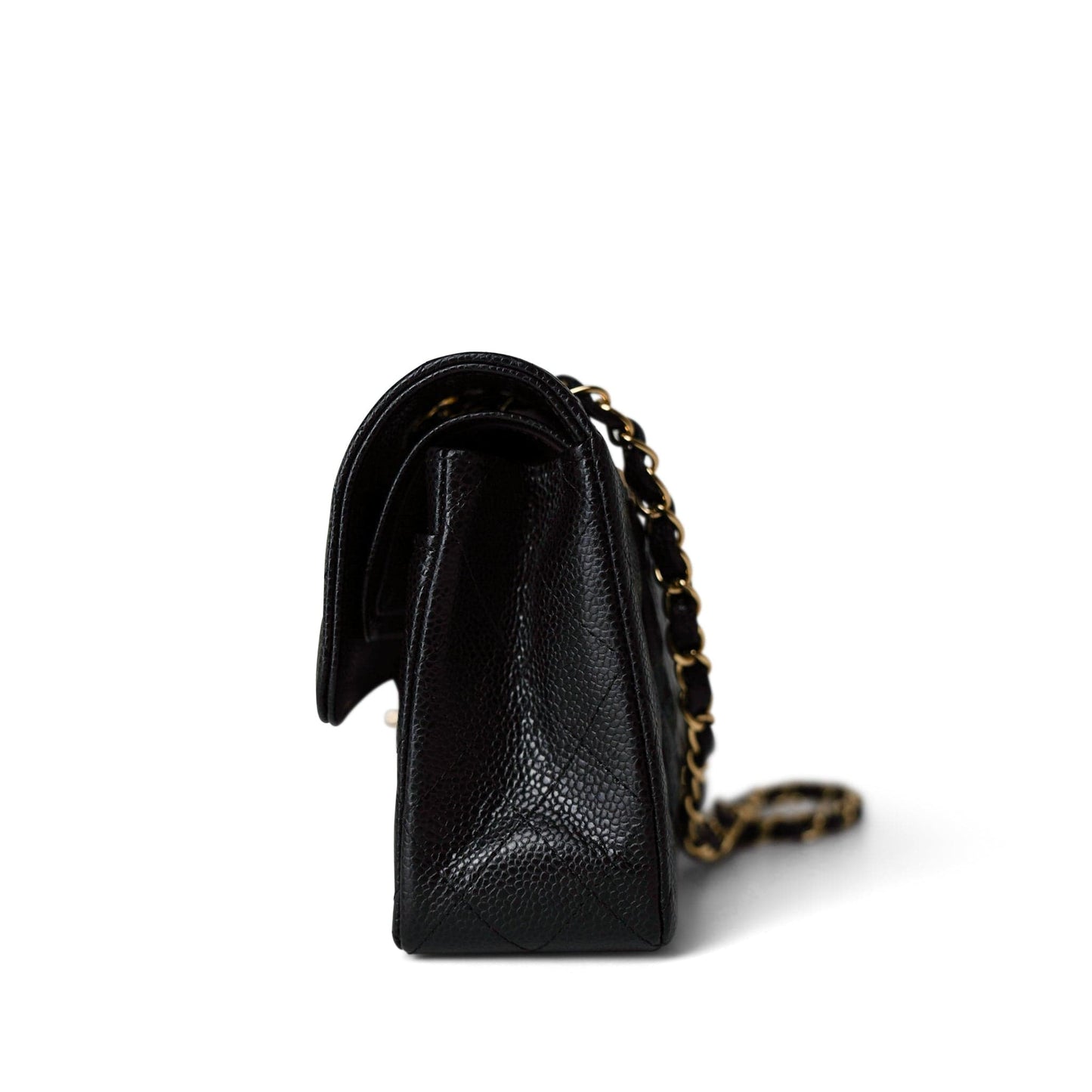 Black Caviar Quilted Classic Flap Small Gold Hardware