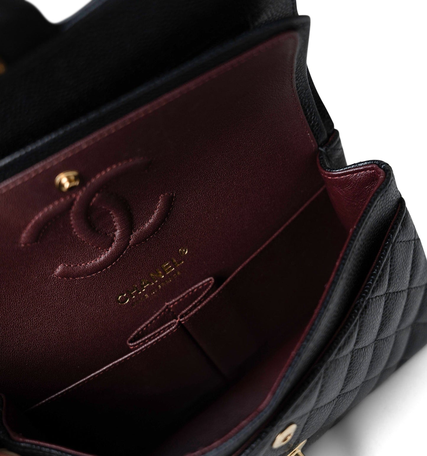 Black Caviar Quilted Classic Flap Small Gold Hardware