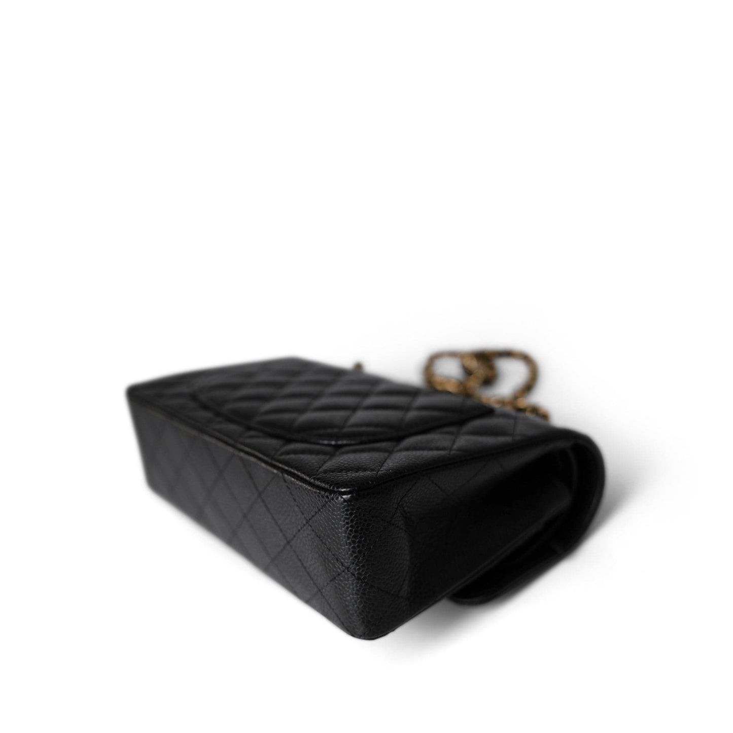 Black Caviar Quilted Classic Flap Small Gold Hardware