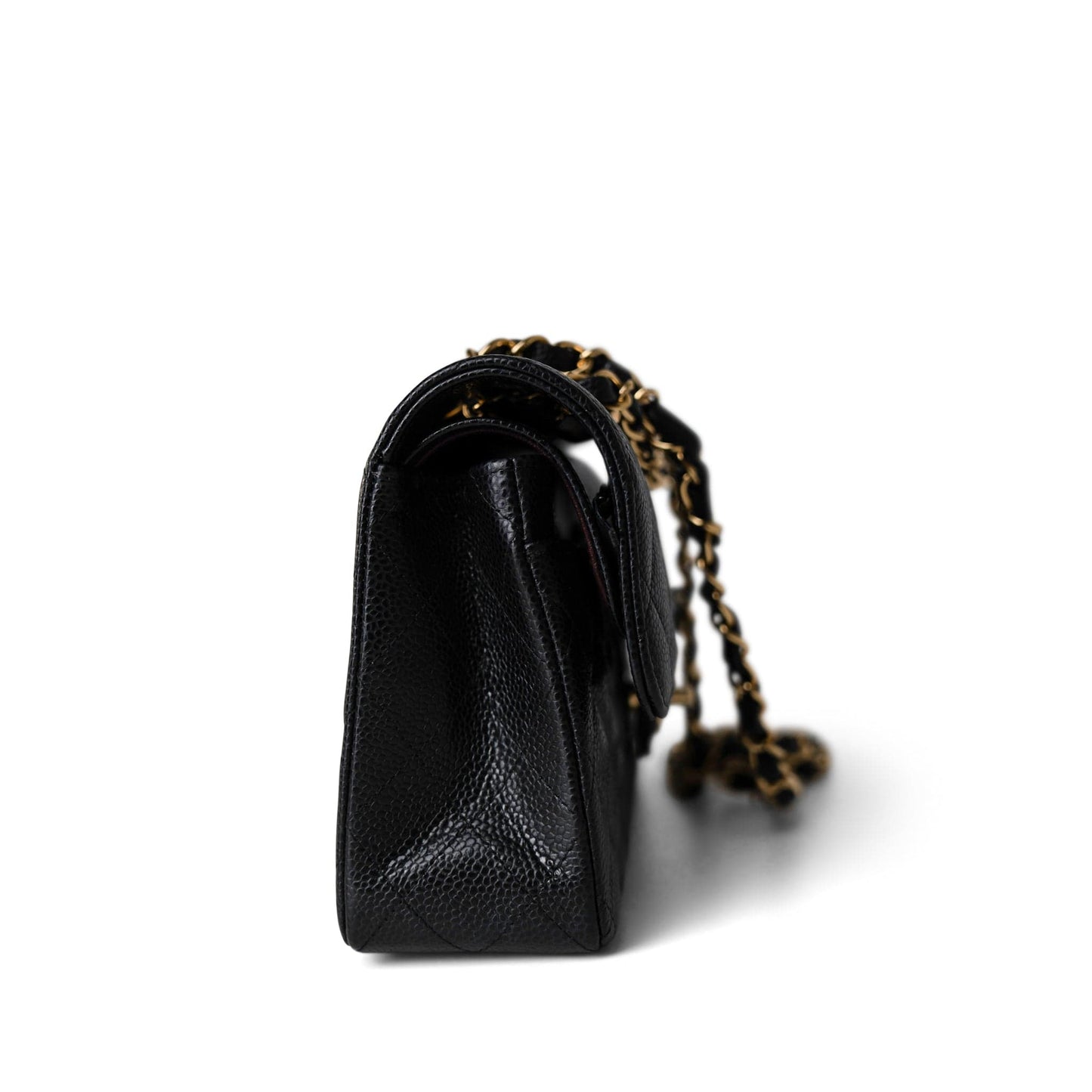 Black Caviar Quilted Classic Flap Small Gold Hardware