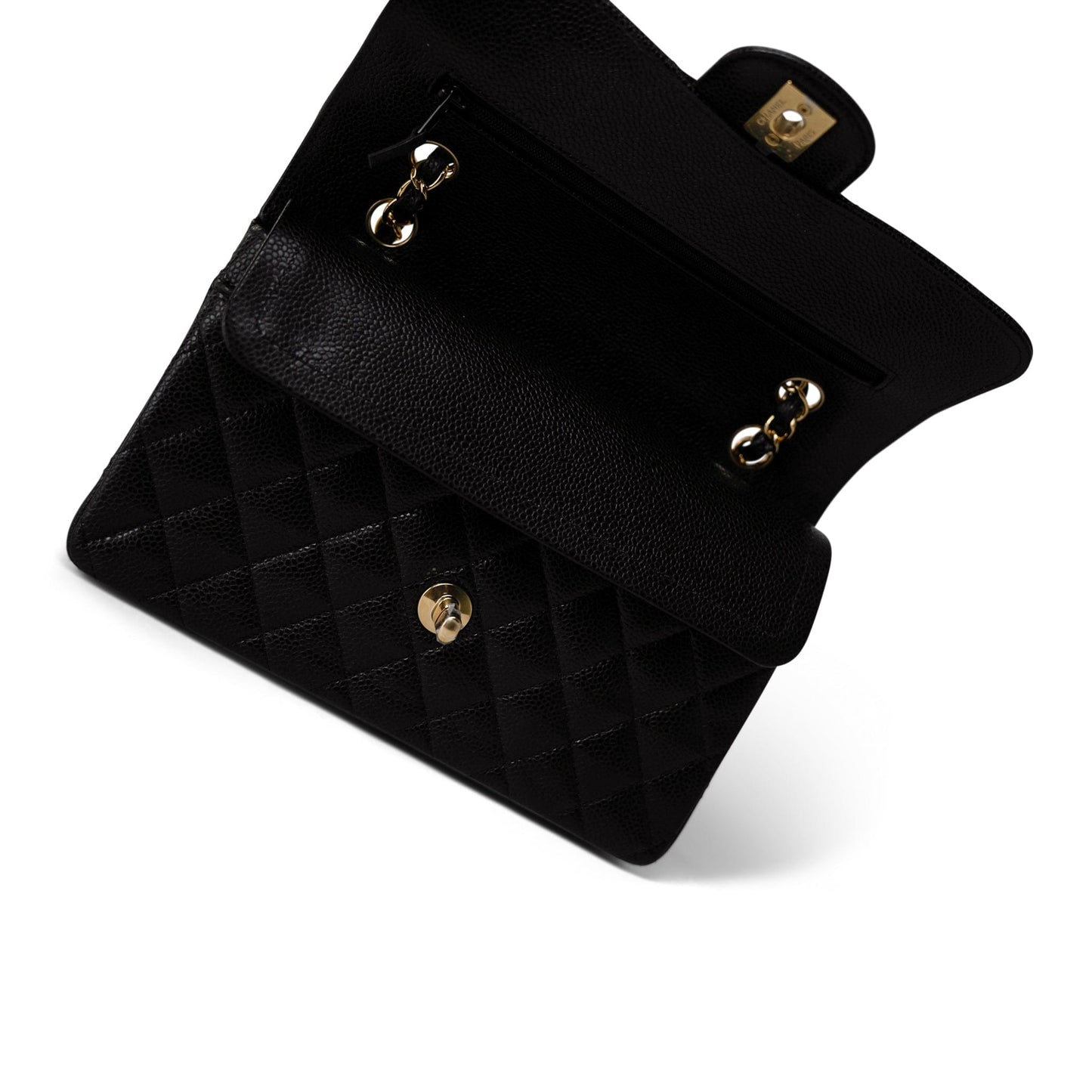 Black Caviar Quilted Classic Flap Small Gold Hardware