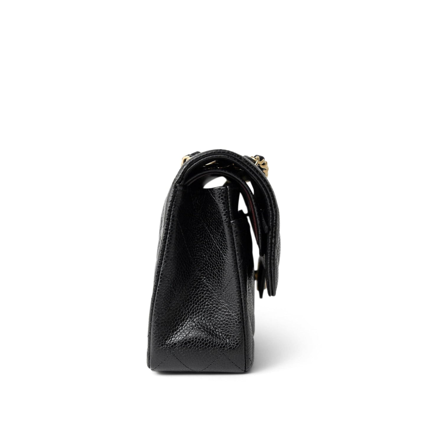 Black Caviar Quilted Classic Flap Small Gold Hardware