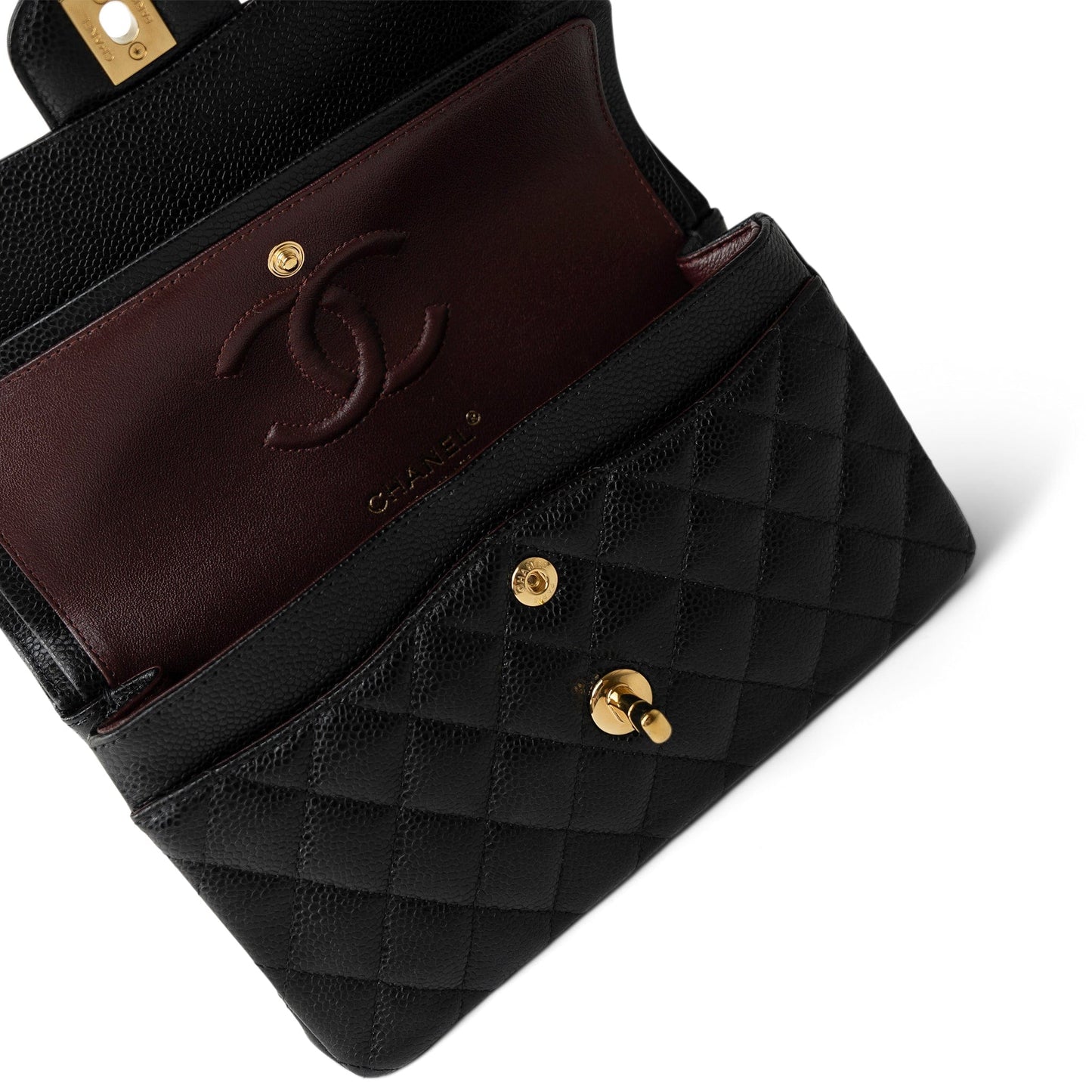Black Caviar Quilted Classic Flap Small Gold Hardware
