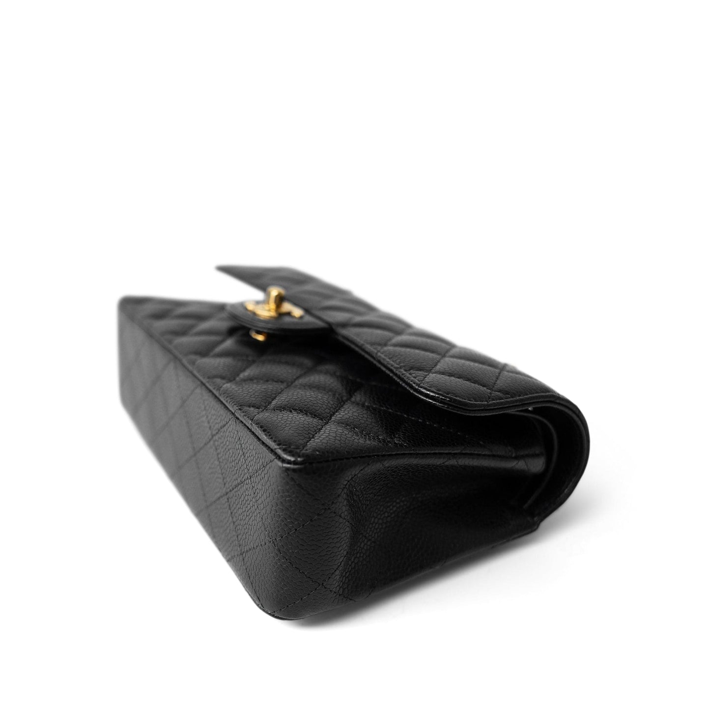 Black Caviar Quilted Classic Flap Small Gold Hardware
