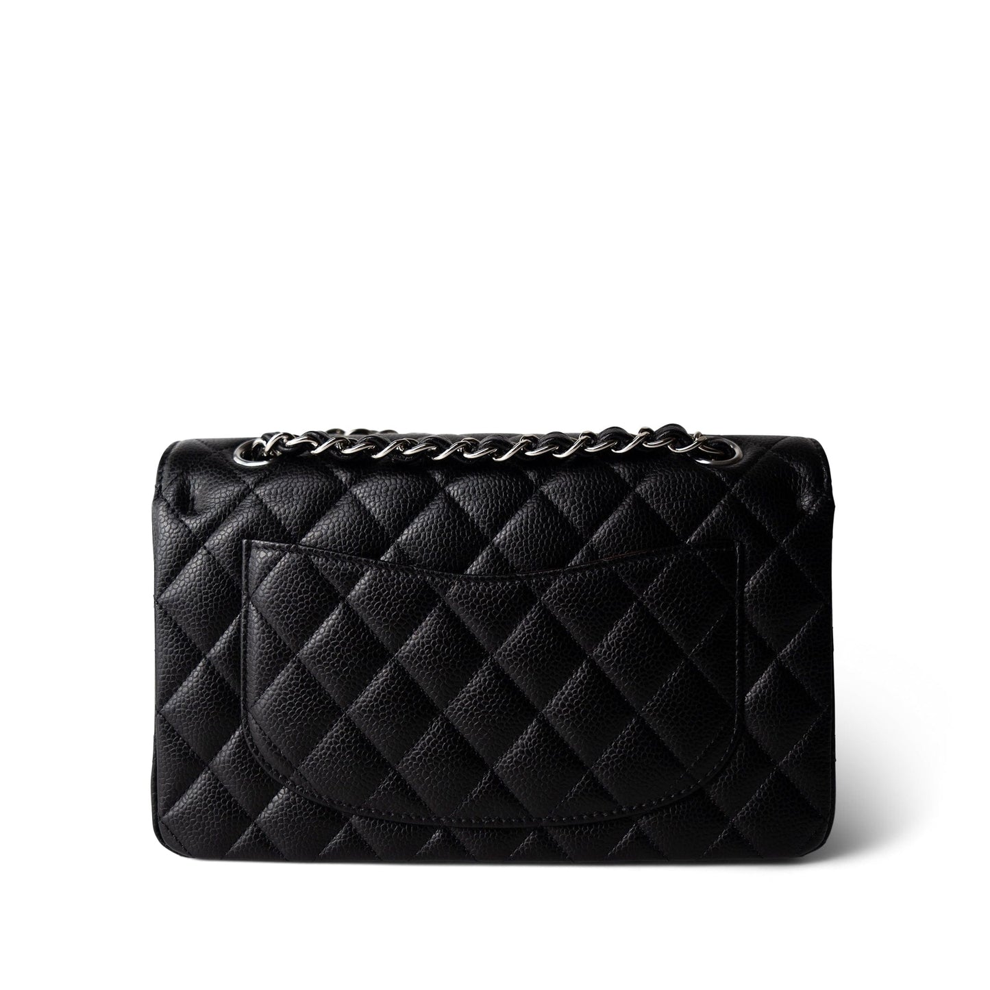 Black Caviar Quilted Classic Flap Small Silver Hardware