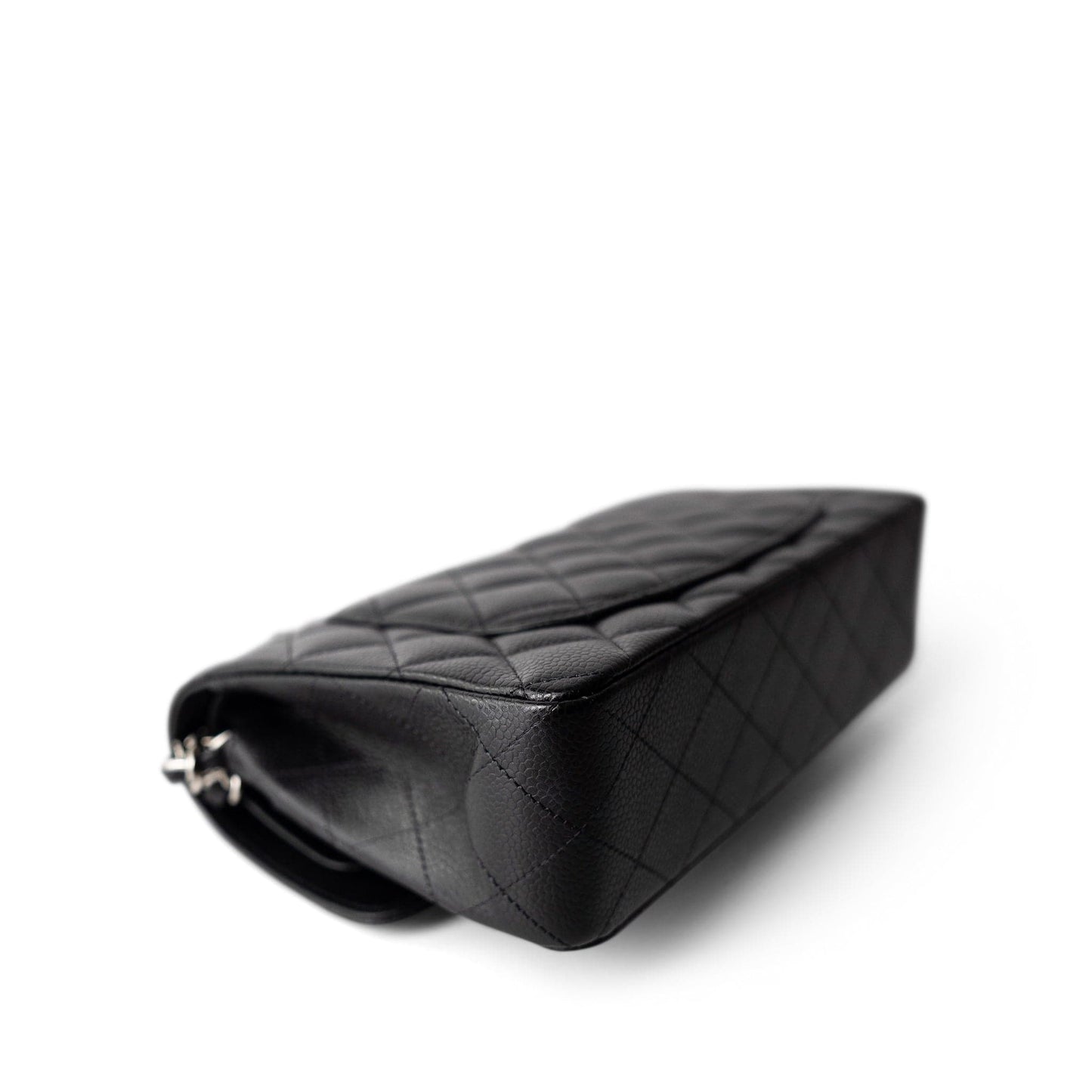 Black Caviar Quilted Classic Flap Small Silver Hardware