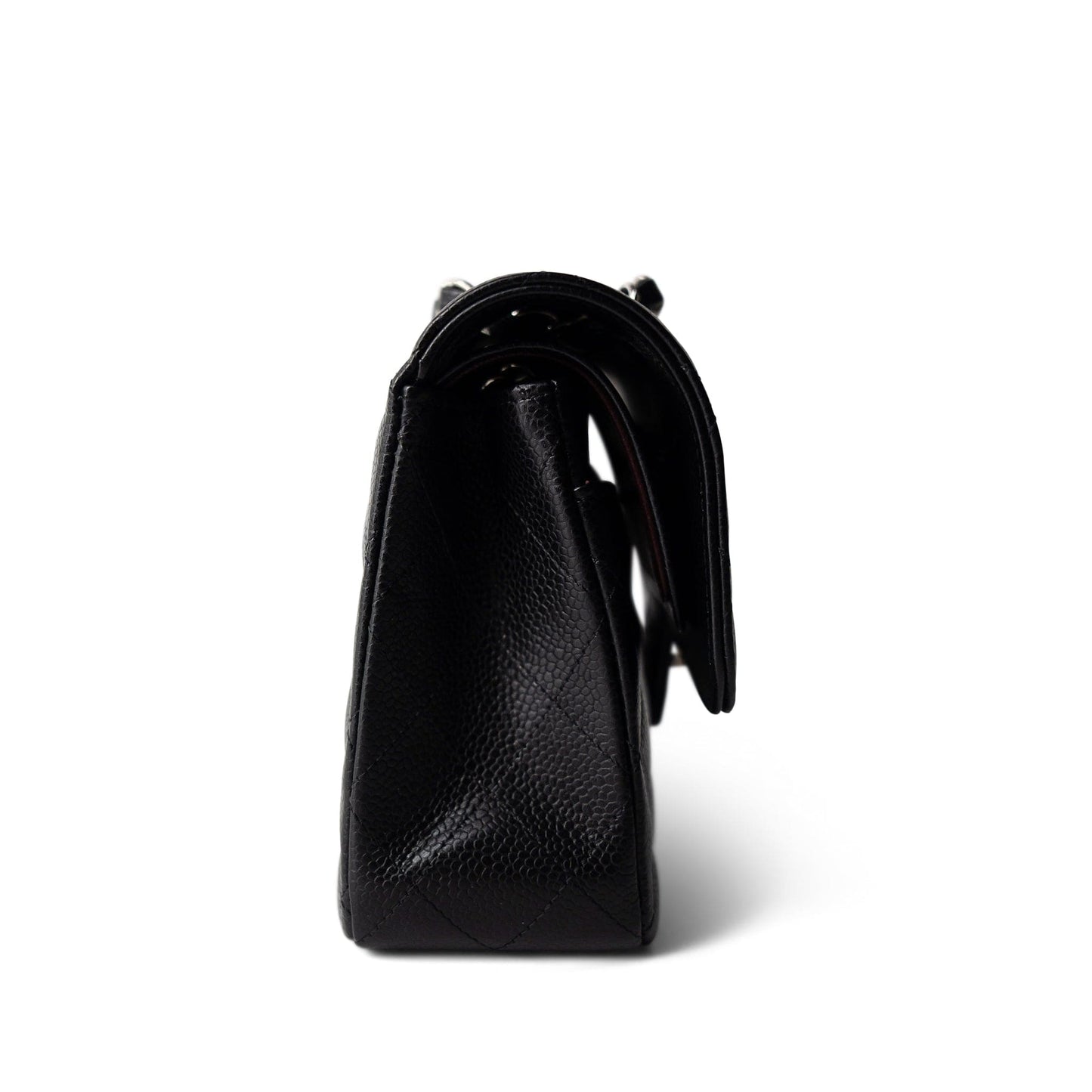 Black Caviar Quilted Classic Flap Small Silver Hardware