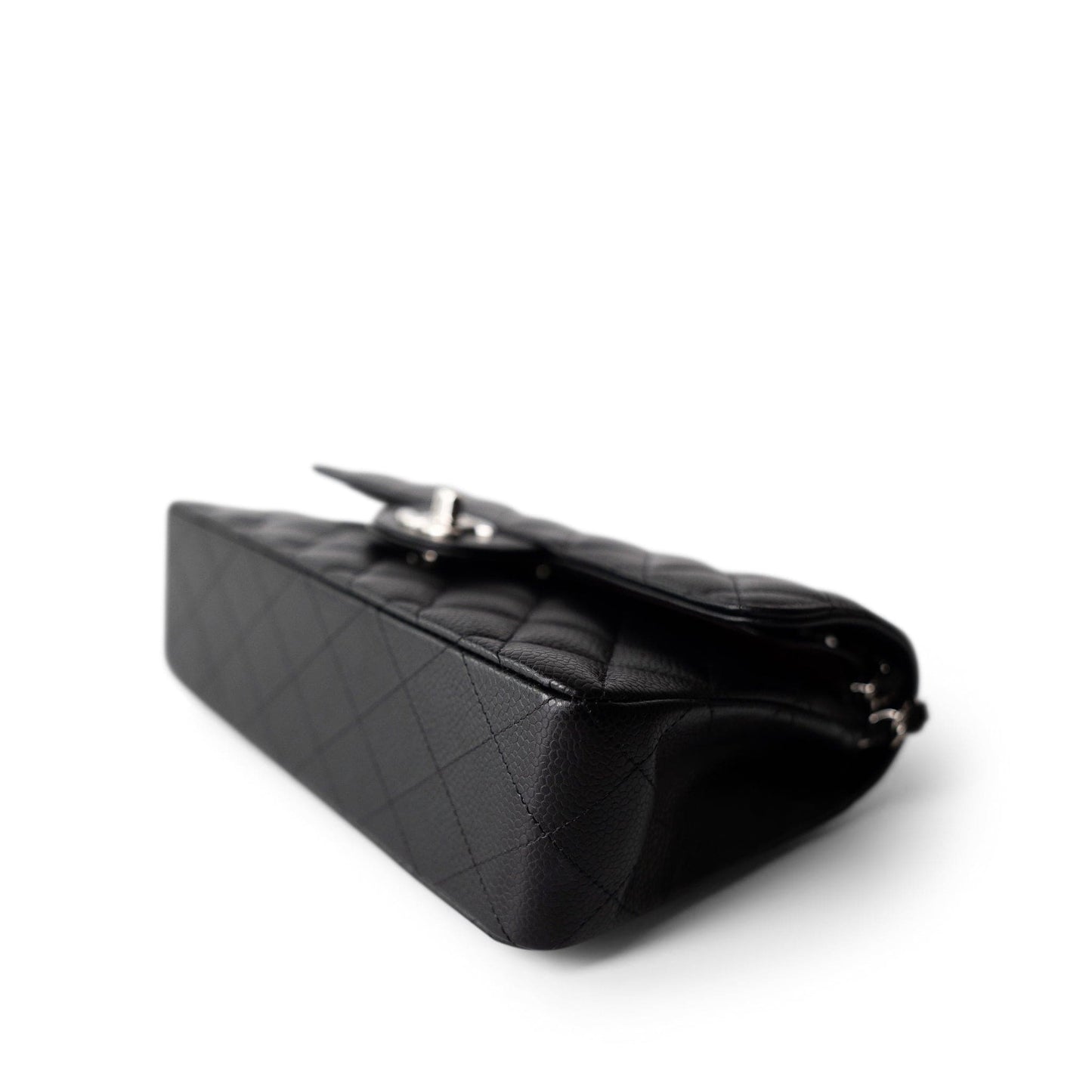 Black Caviar Quilted Classic Flap Small Silver Hardware