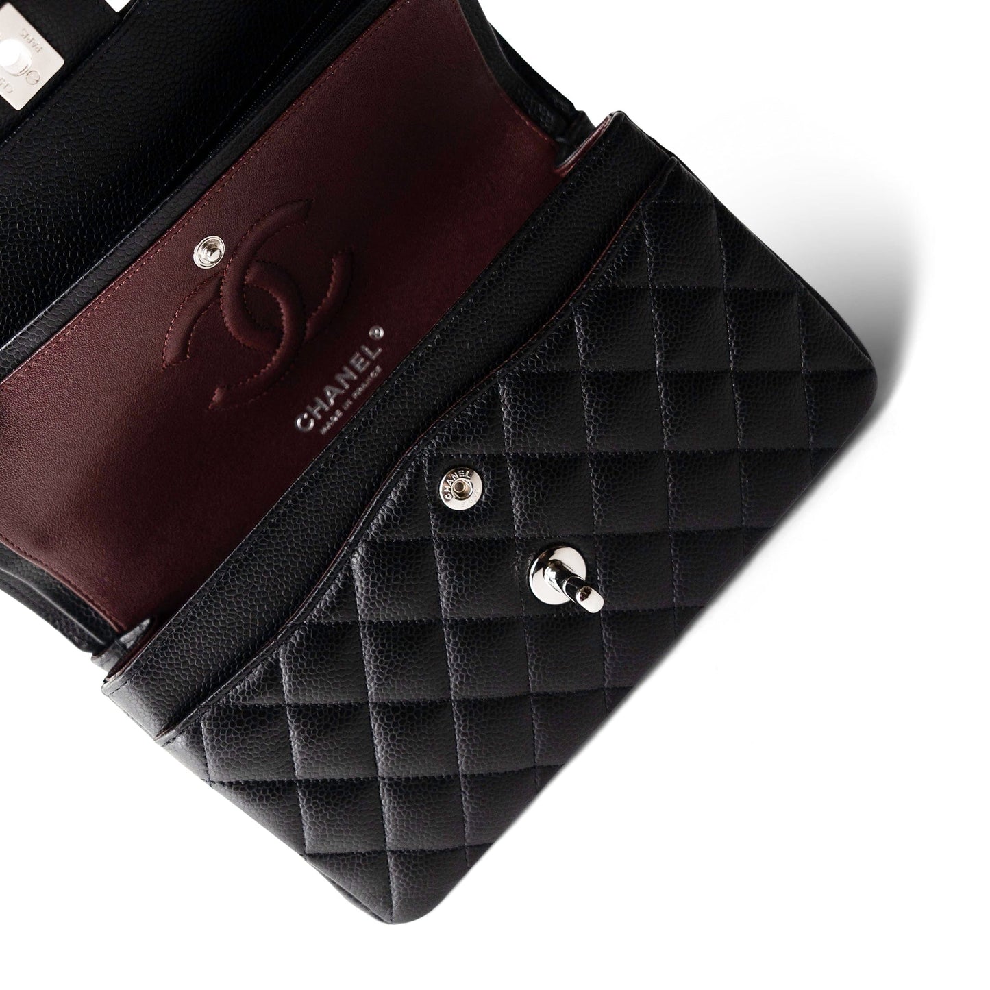 Black Caviar Quilted Classic Flap Small Silver Hardware
