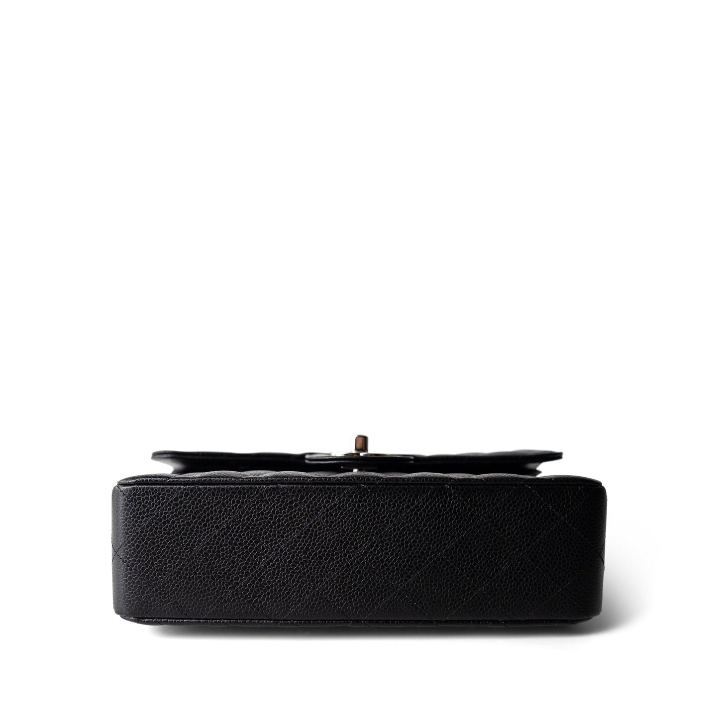 Black Caviar Quilted Classic Flap Small Silver Hardware
