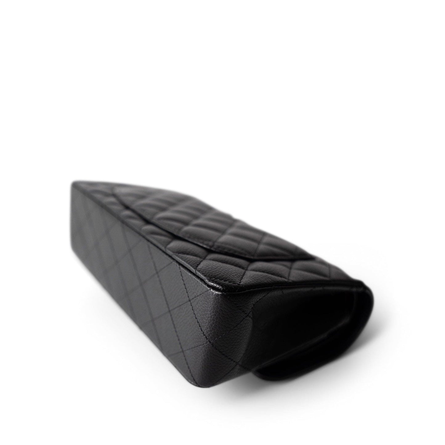 Black Caviar Quilted Classic Flap Small Silver Hardware