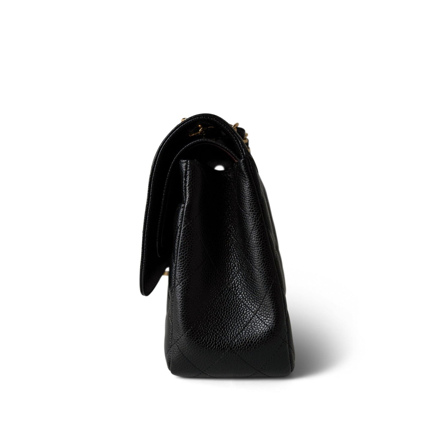 Black Caviar Quilted Jumbo Classic Flap Gold Hardware