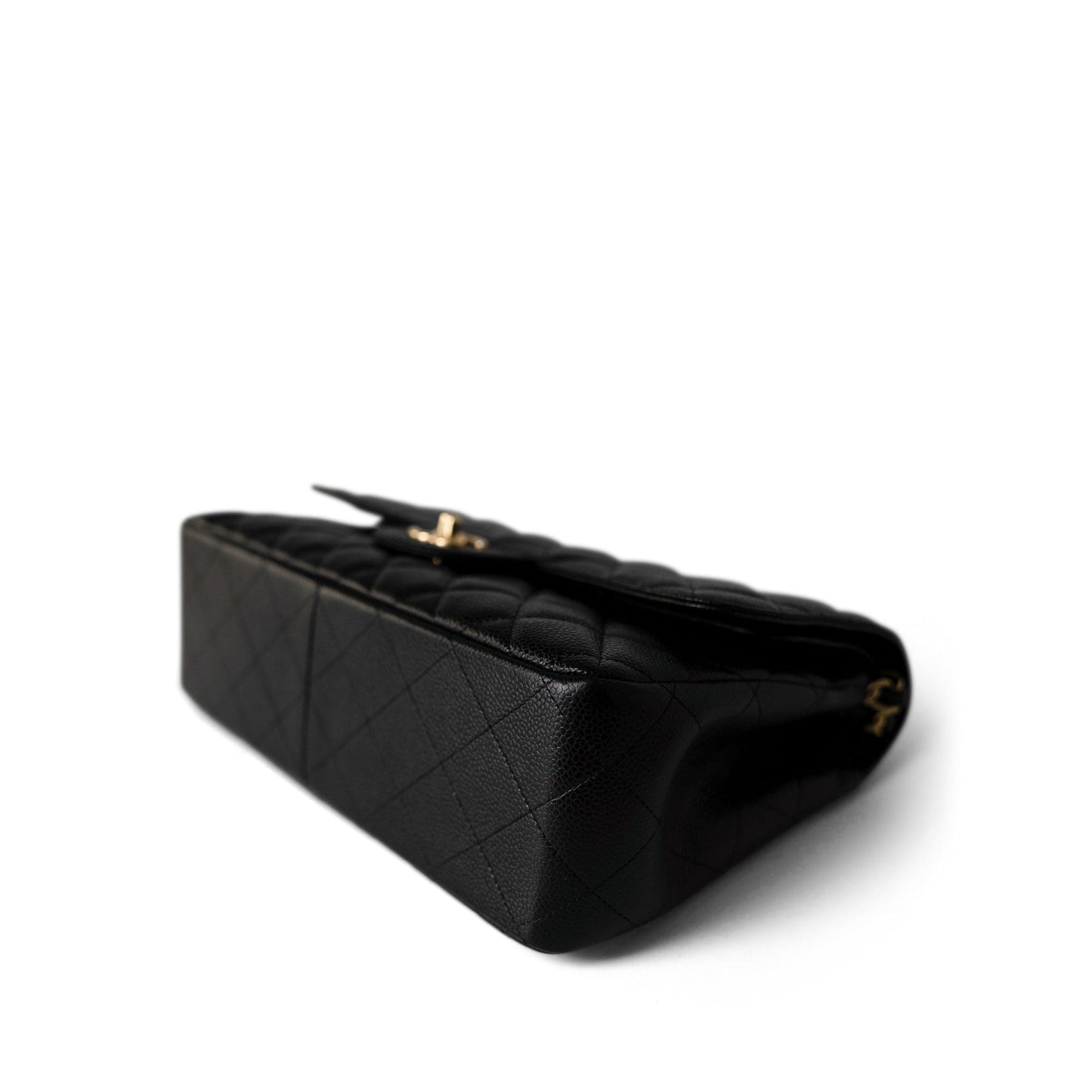 Black Caviar Quilted Jumbo Classic Flap Gold Hardware