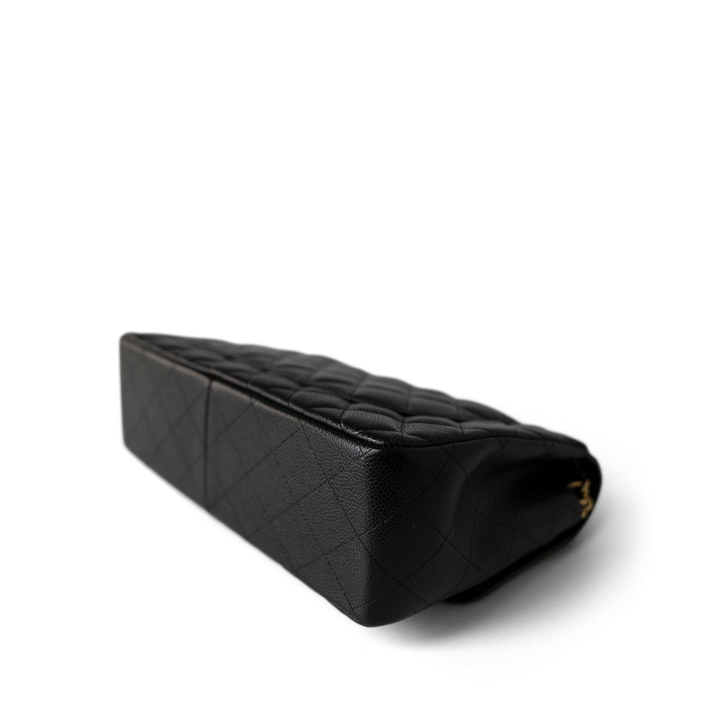 Black Caviar Quilted Jumbo Classic Flap Gold Hardware