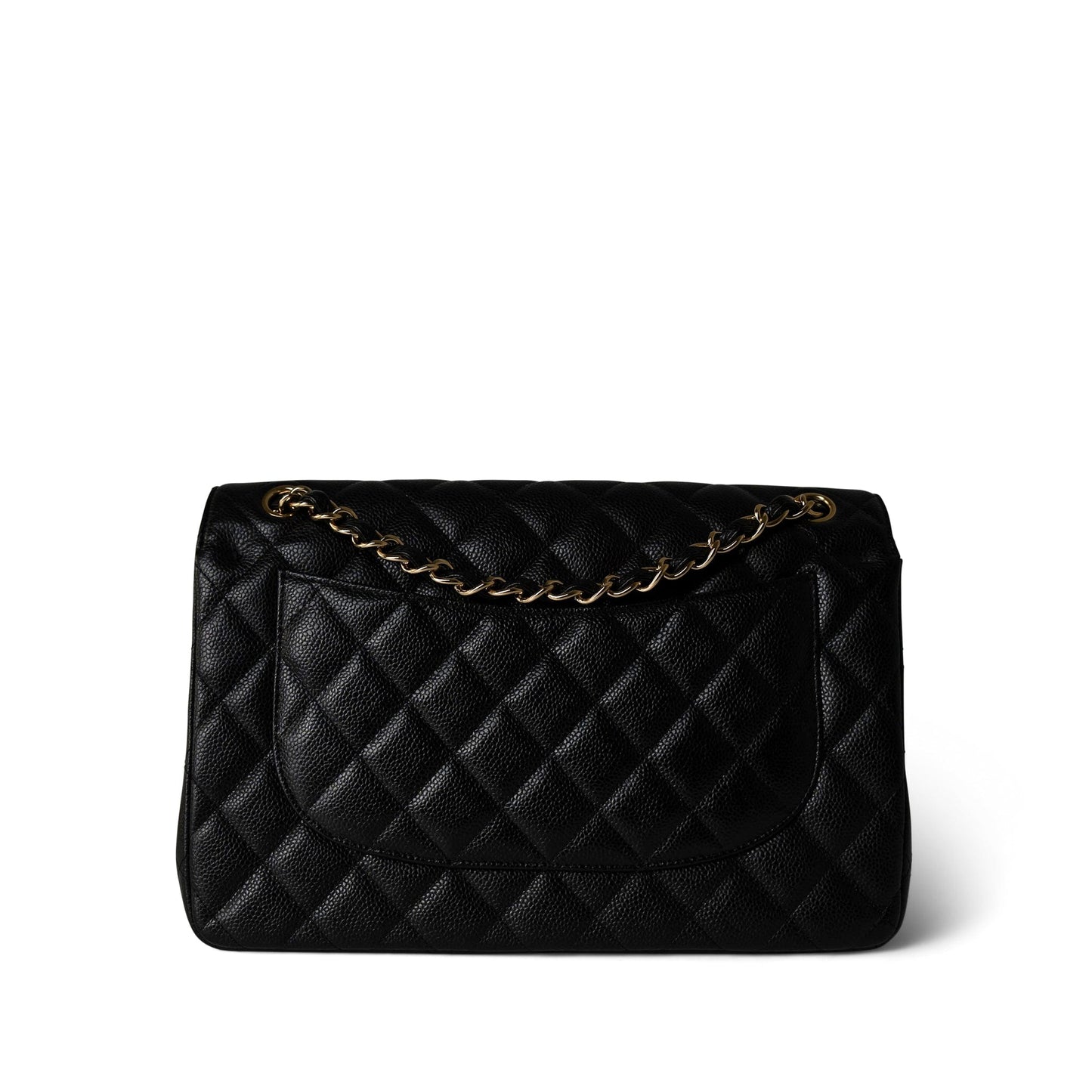 Black Caviar Quilted Jumbo Classic Flap Gold Hardware
