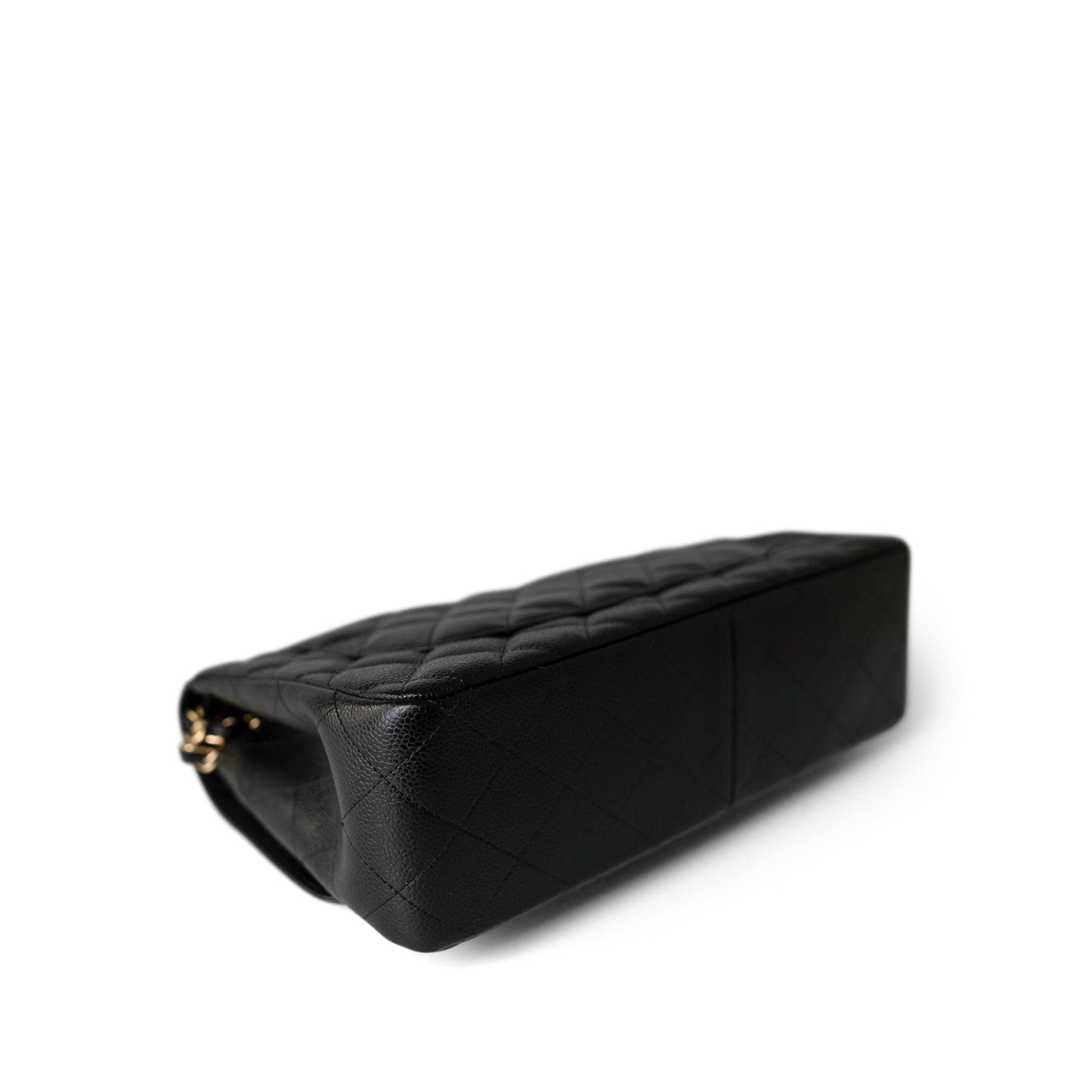 Black Caviar Quilted Jumbo Classic Flap Gold Hardware