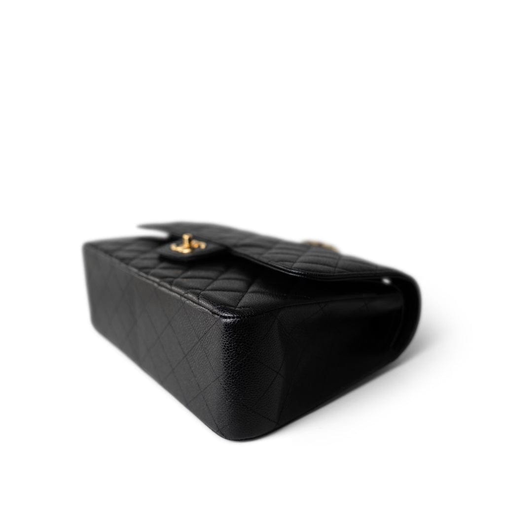 Black Caviar Quilted Jumbo Classic Flap Gold Hardware