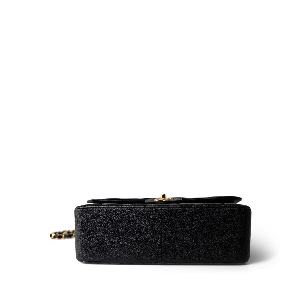 Black Caviar Quilted Jumbo Classic Flap Gold Hardware