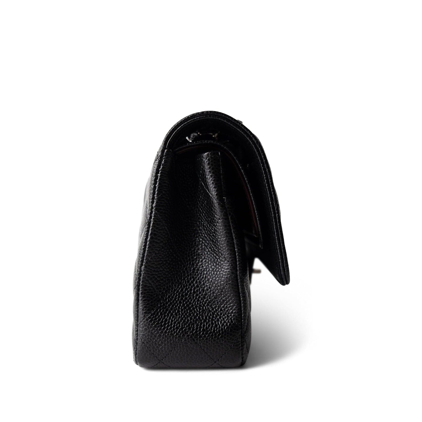 Black Caviar Quilted Medium Classic Flap Silver Hardware