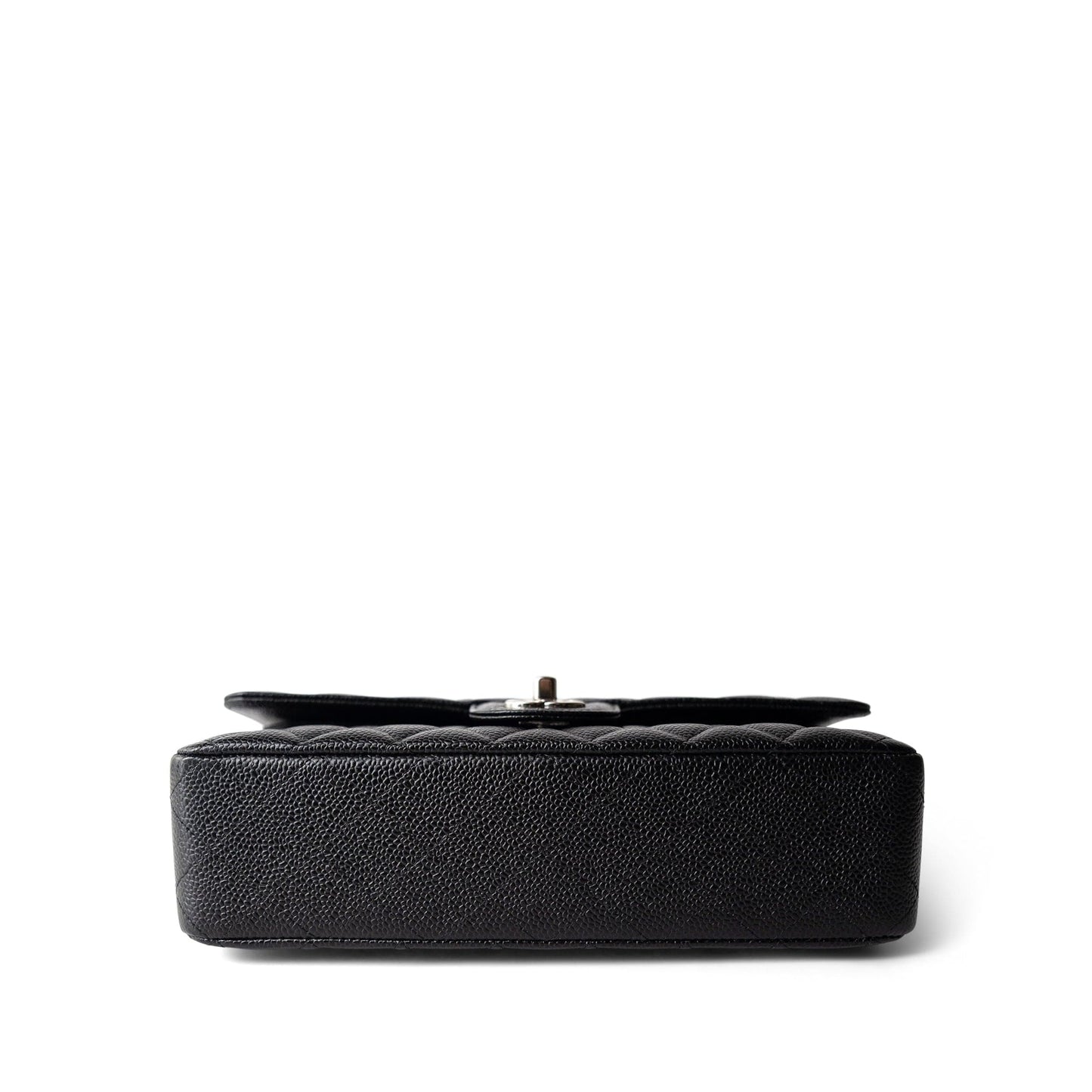 Black Caviar Quilted Medium Classic Flap Silver Hardware