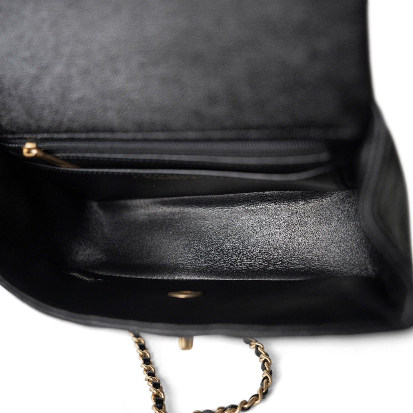 Black Caviar Quilted Mini Top Handle Antique Gold Hardware