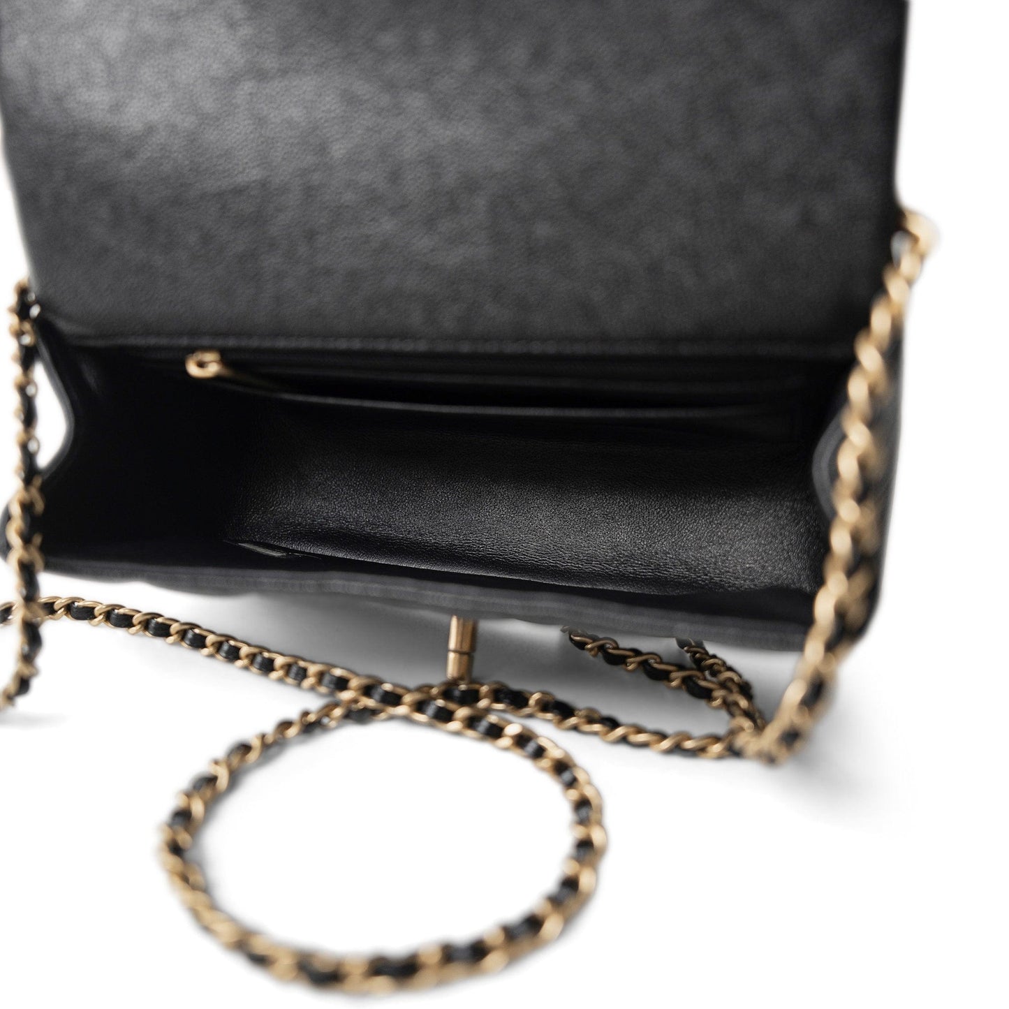 Black Caviar Quilted Mini Top Handle Antique Gold Hardware