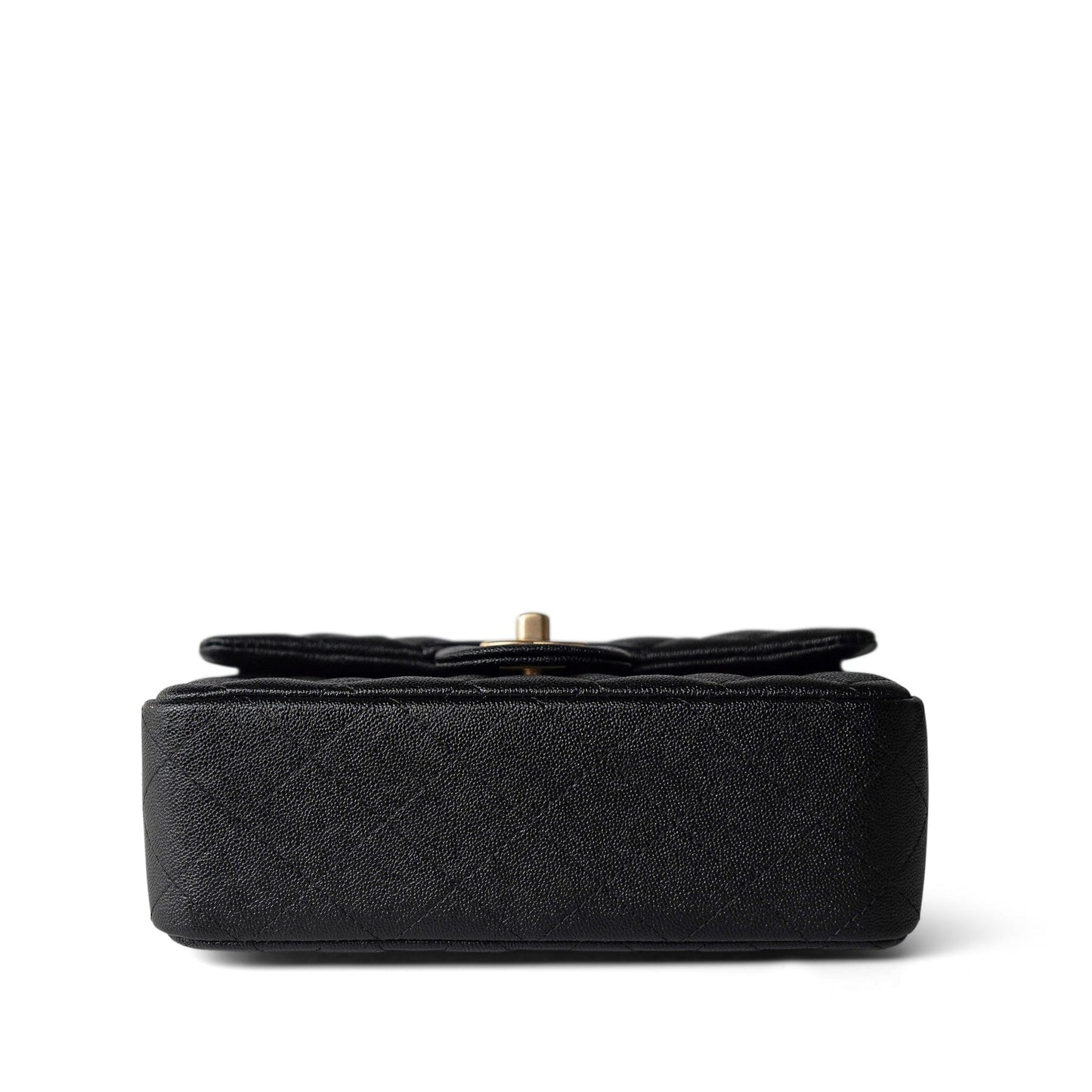 Black Caviar Quilted Mini Top Handle Antique Gold Hardware