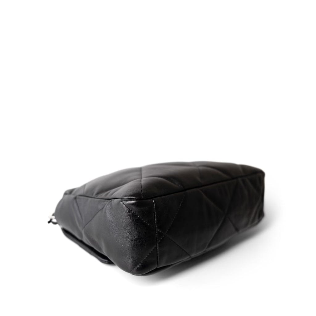 Black Lambskin Quilted 19 Flap Medium/Large Mixed Hardware