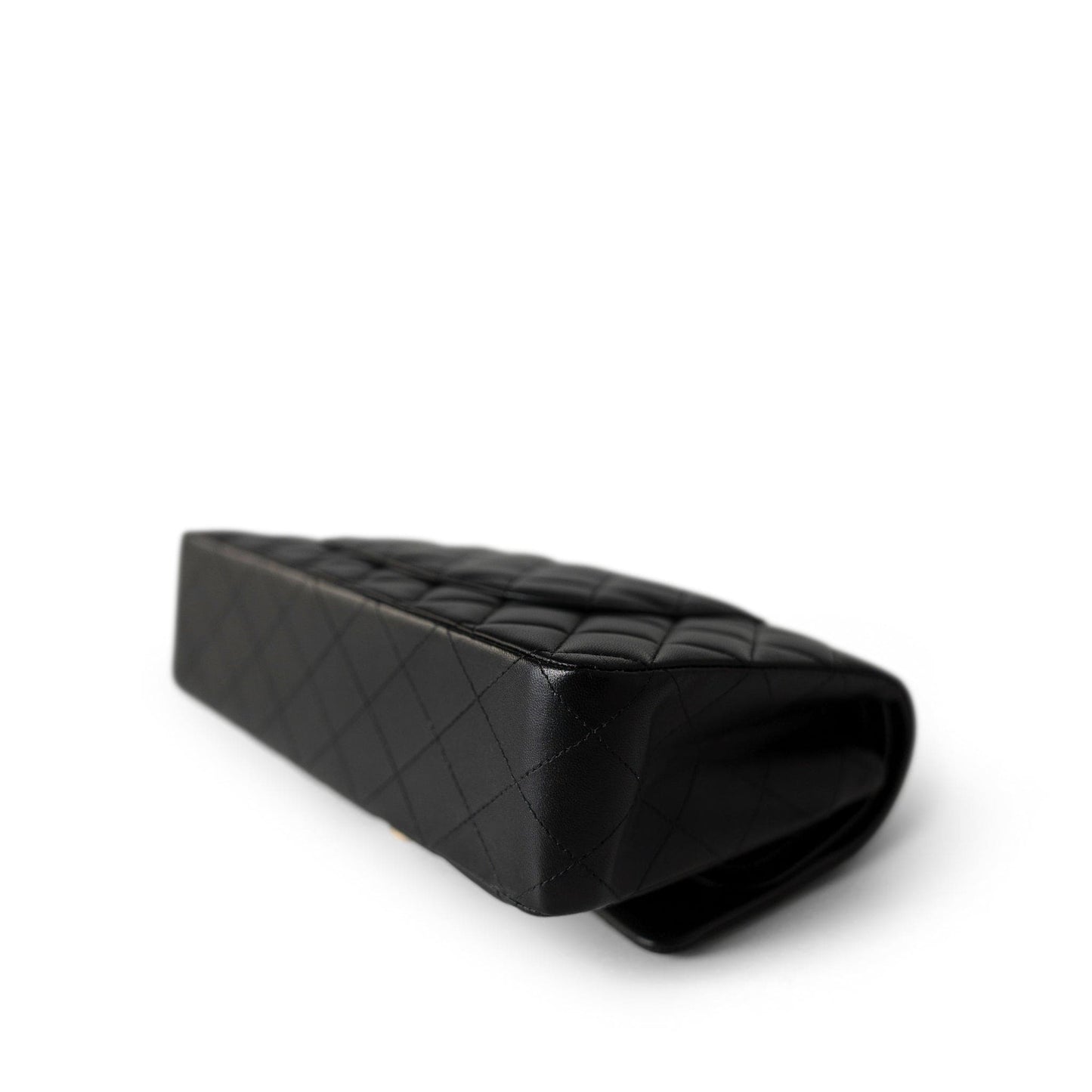 Black Lambskin Quilted Classic Flap Medium Gold Hardware