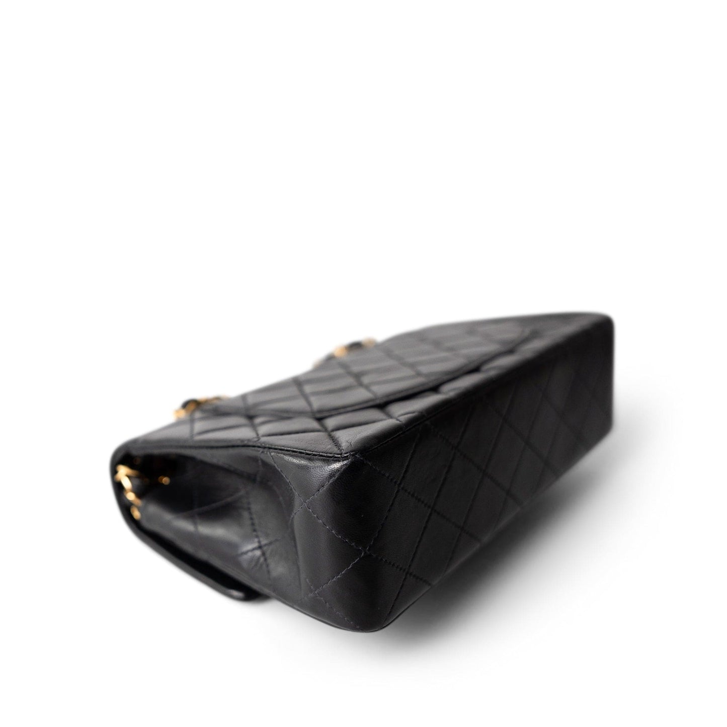 Black Lambskin Quilted Classic Flap Small Gold Hardware