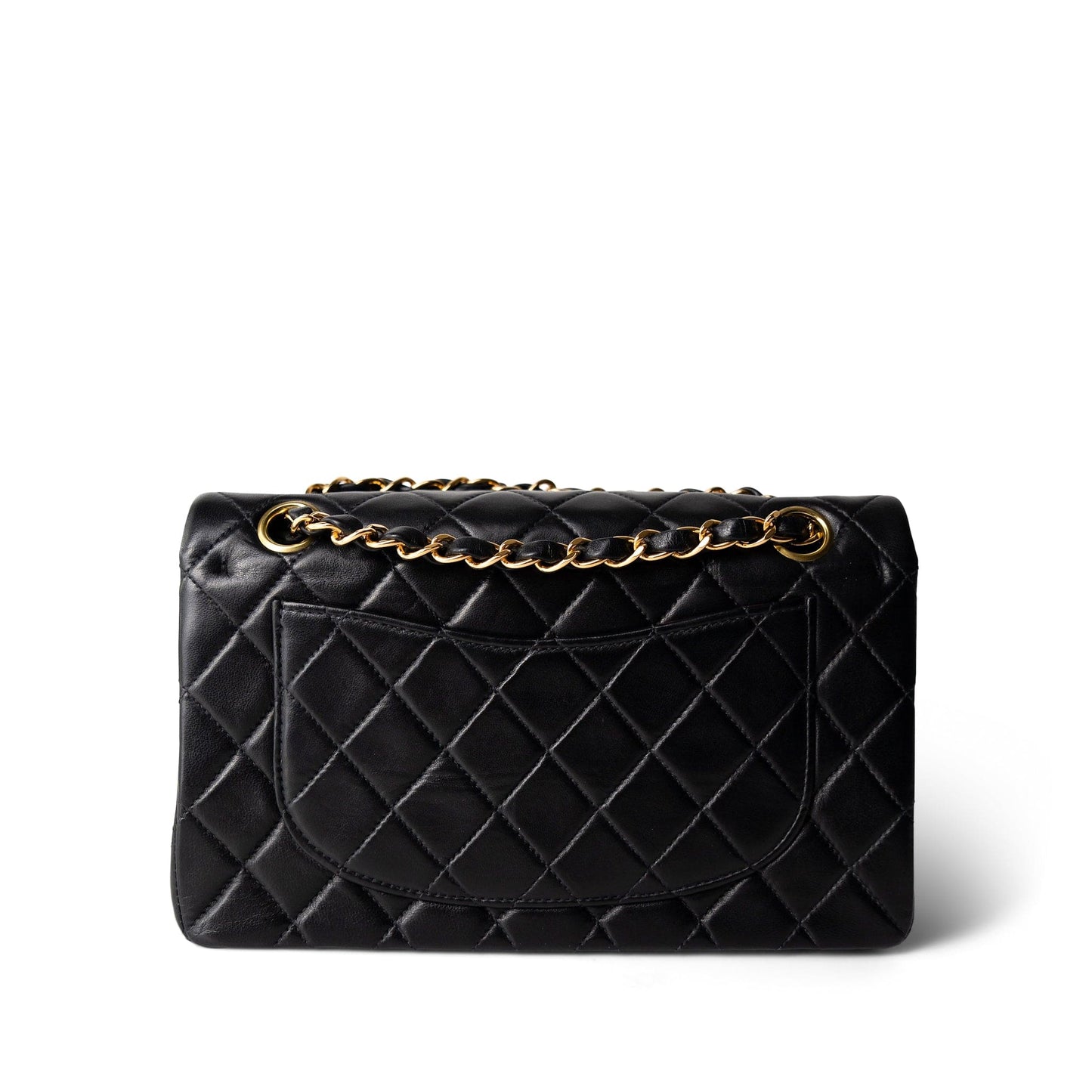 Black Lambskin Quilted Classic Flap Small Gold Hardware